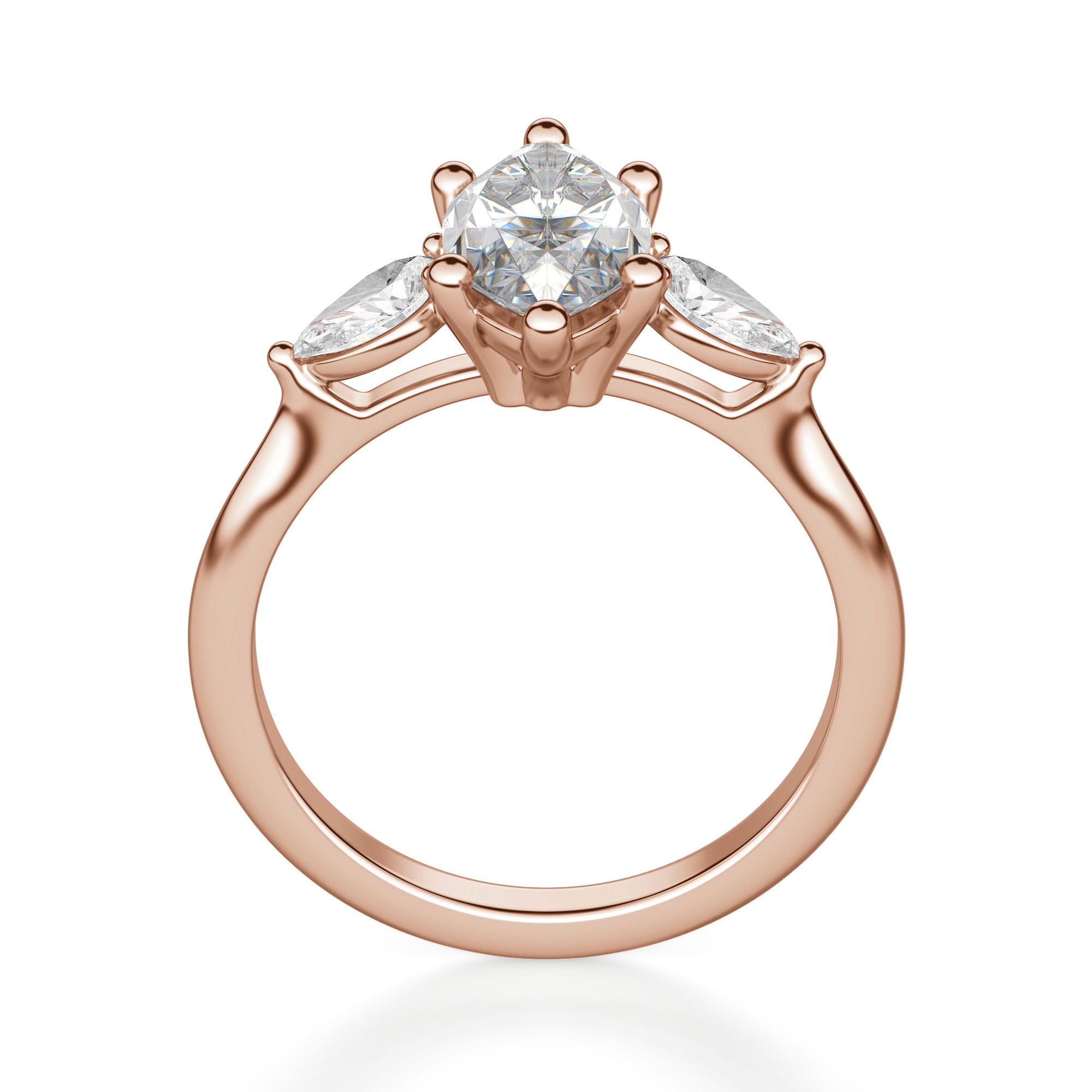 Pear Side Stone Classic Marquise Cut Engagement Ring