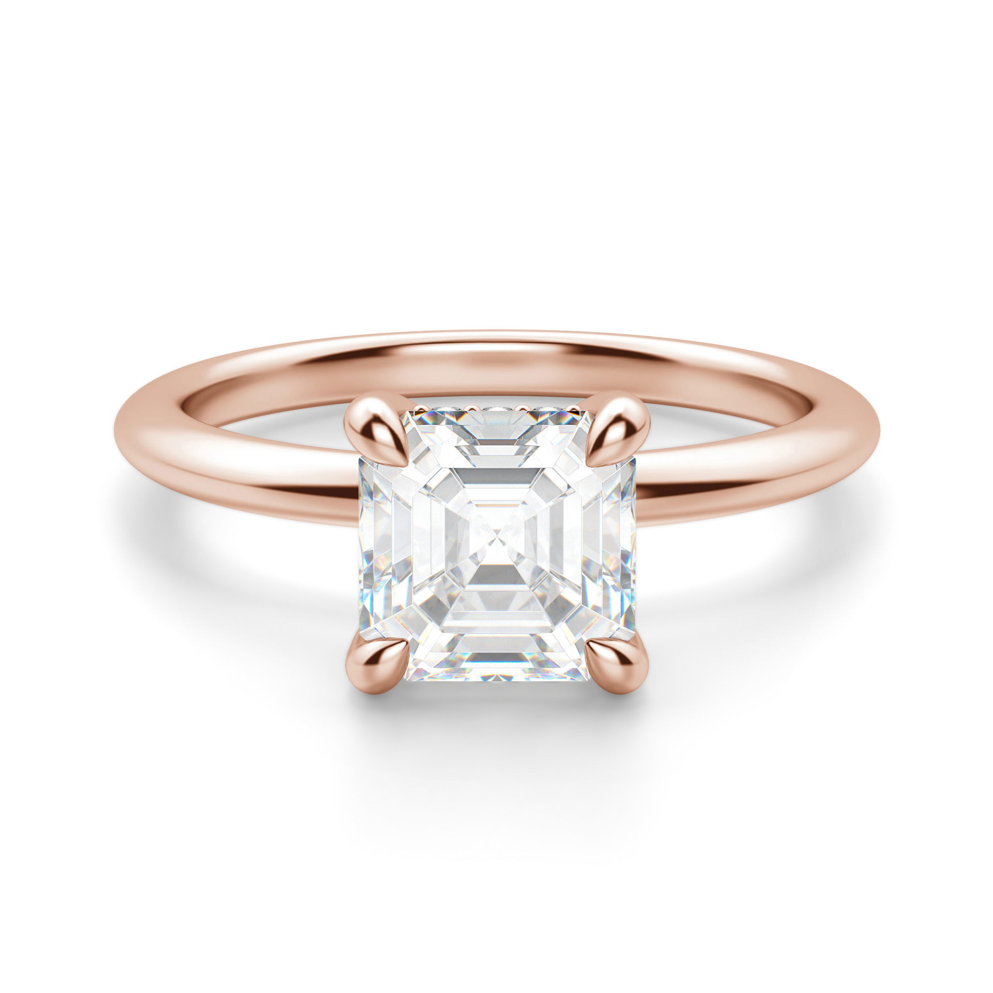 Hidden Halo Classic Asscher Cut Engagement Ring