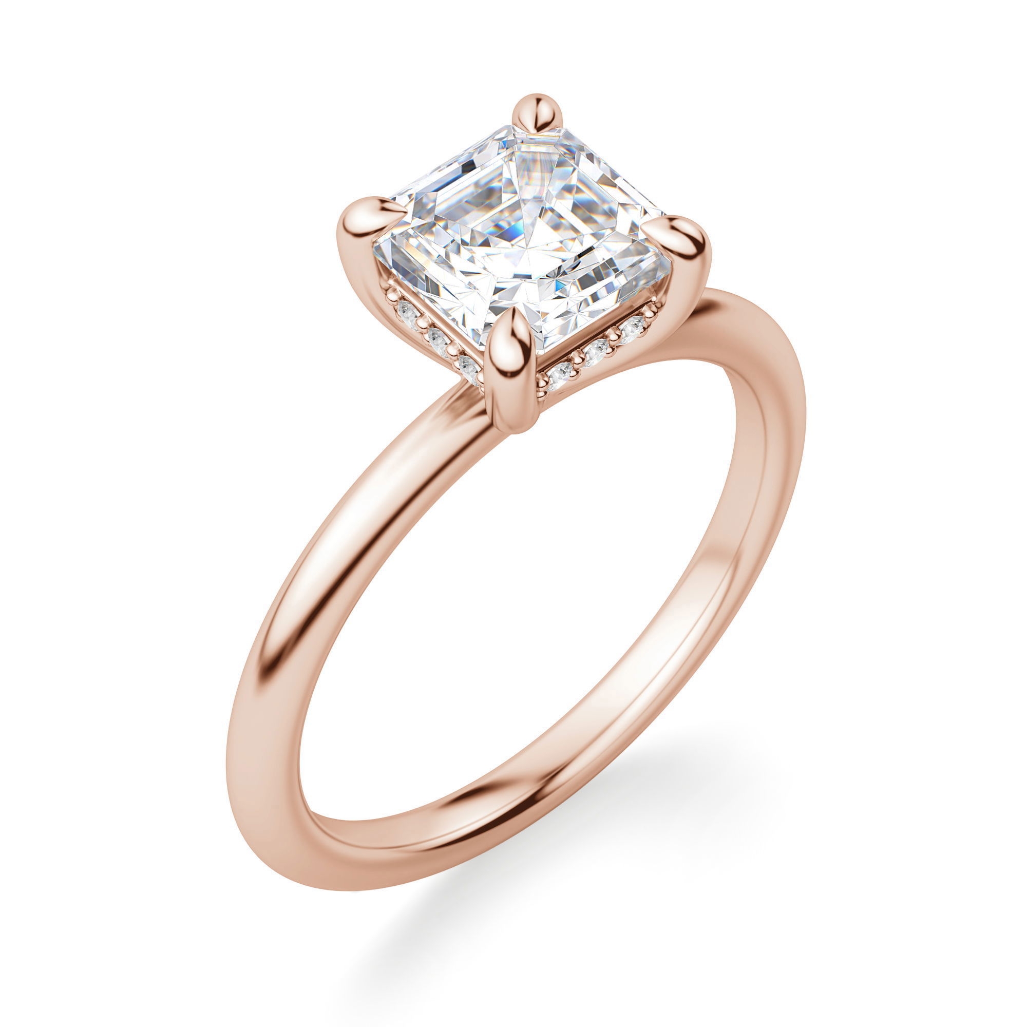 Hidden Halo Classic Asscher Cut Engagement Ring