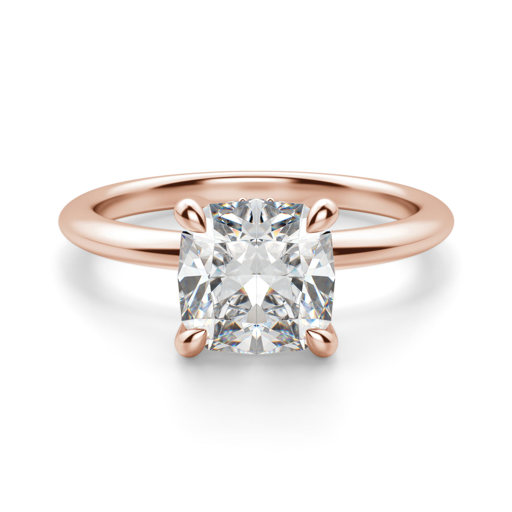 Hidden Halo Classic Cushion Cut Engagement Ring