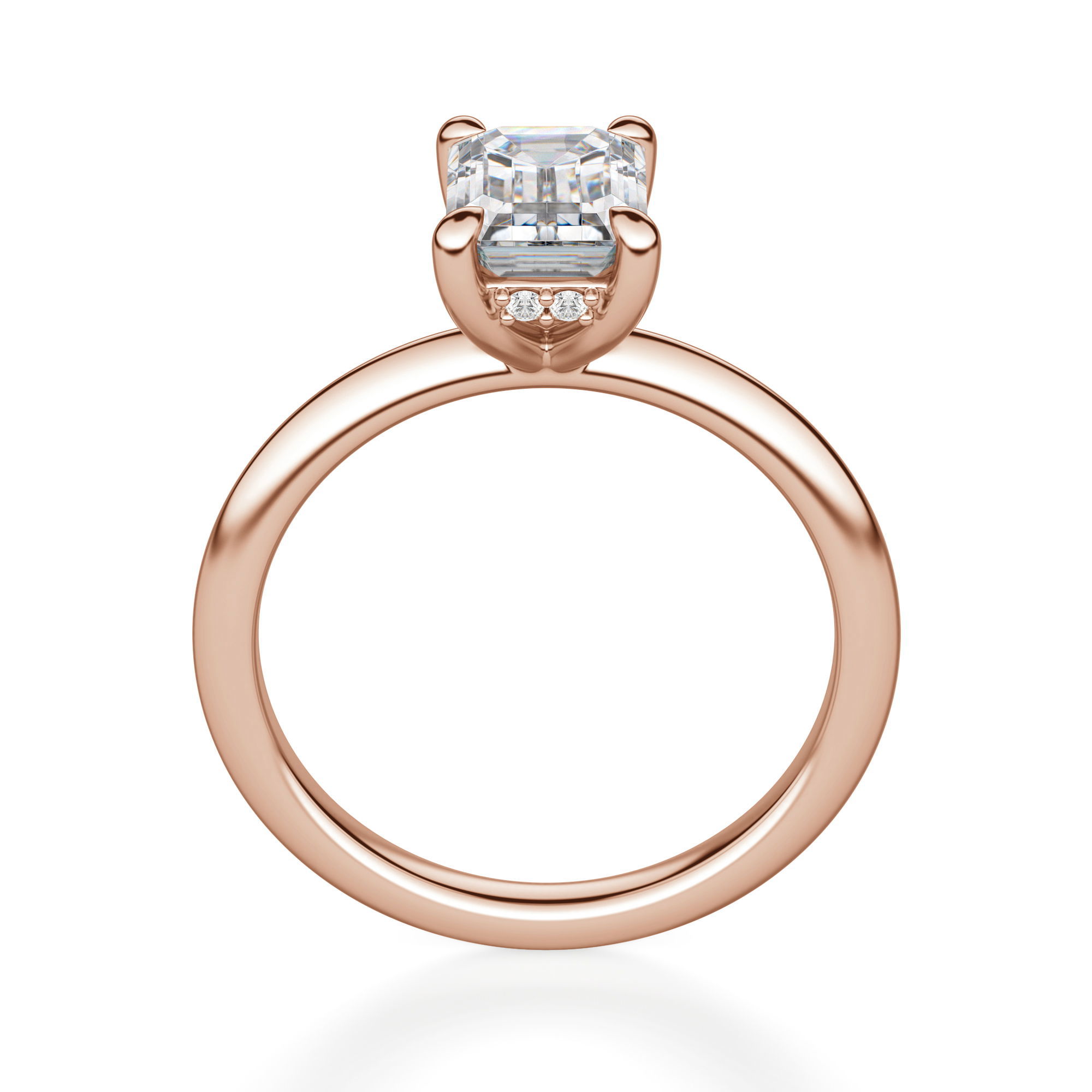 Hidden Halo Classic Emerald Cut Engagement Ring