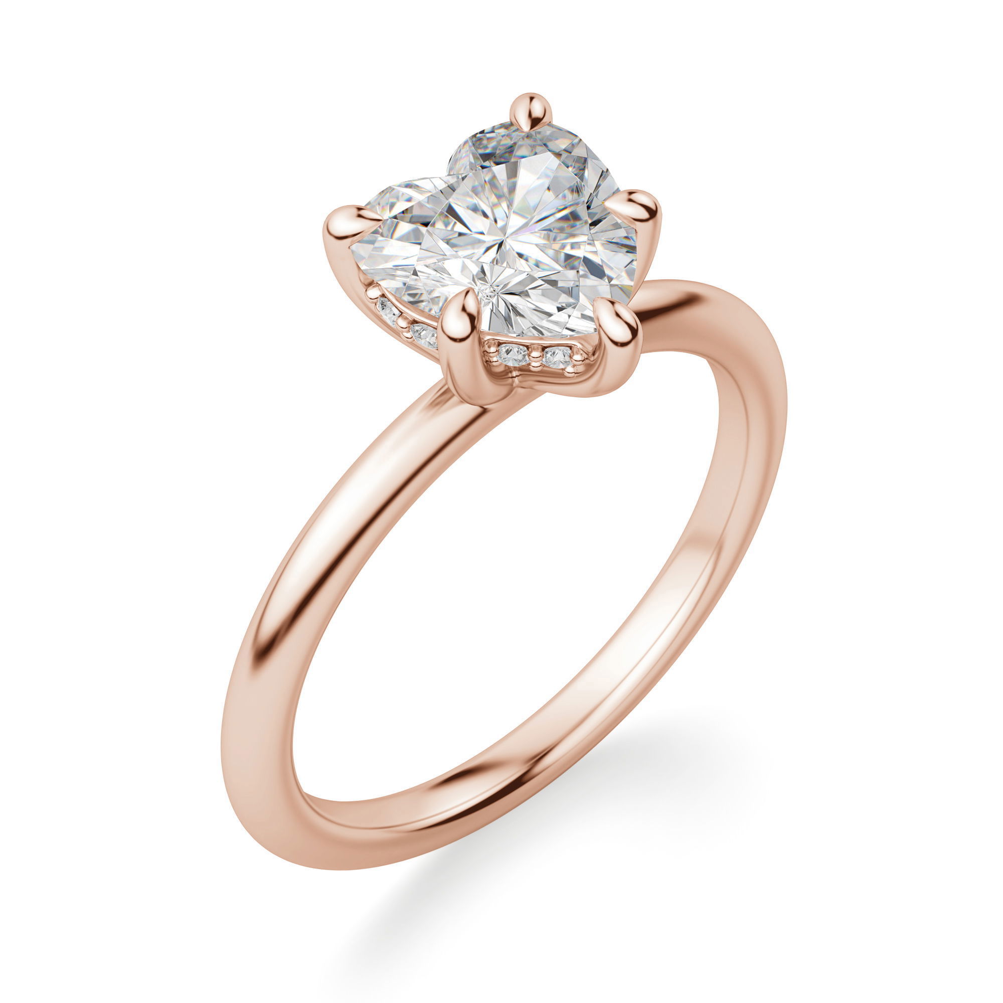 Hidden Halo Classic Heart Cut Engagement Ring