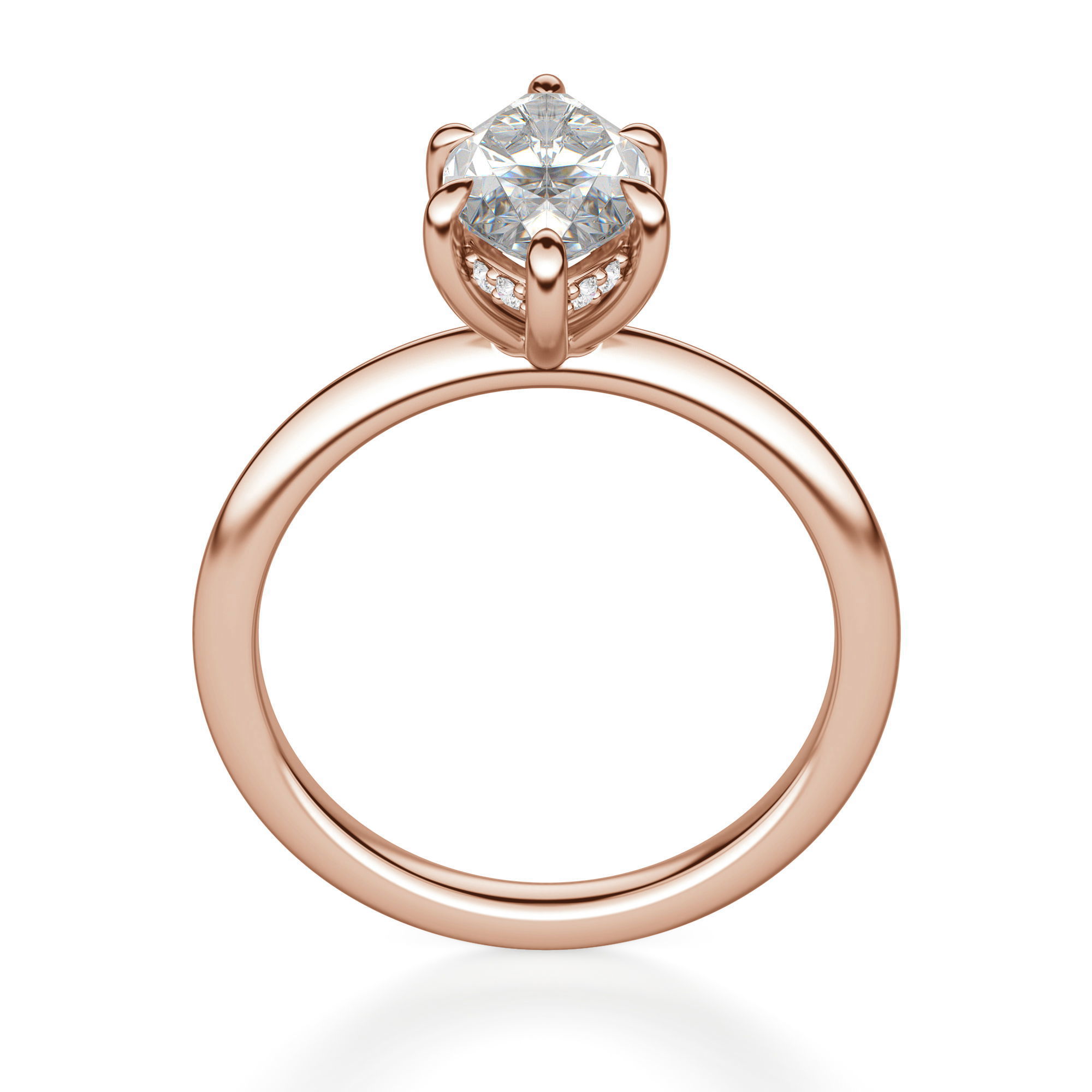Hidden Halo Classic Marquise Cut Engagement Ring