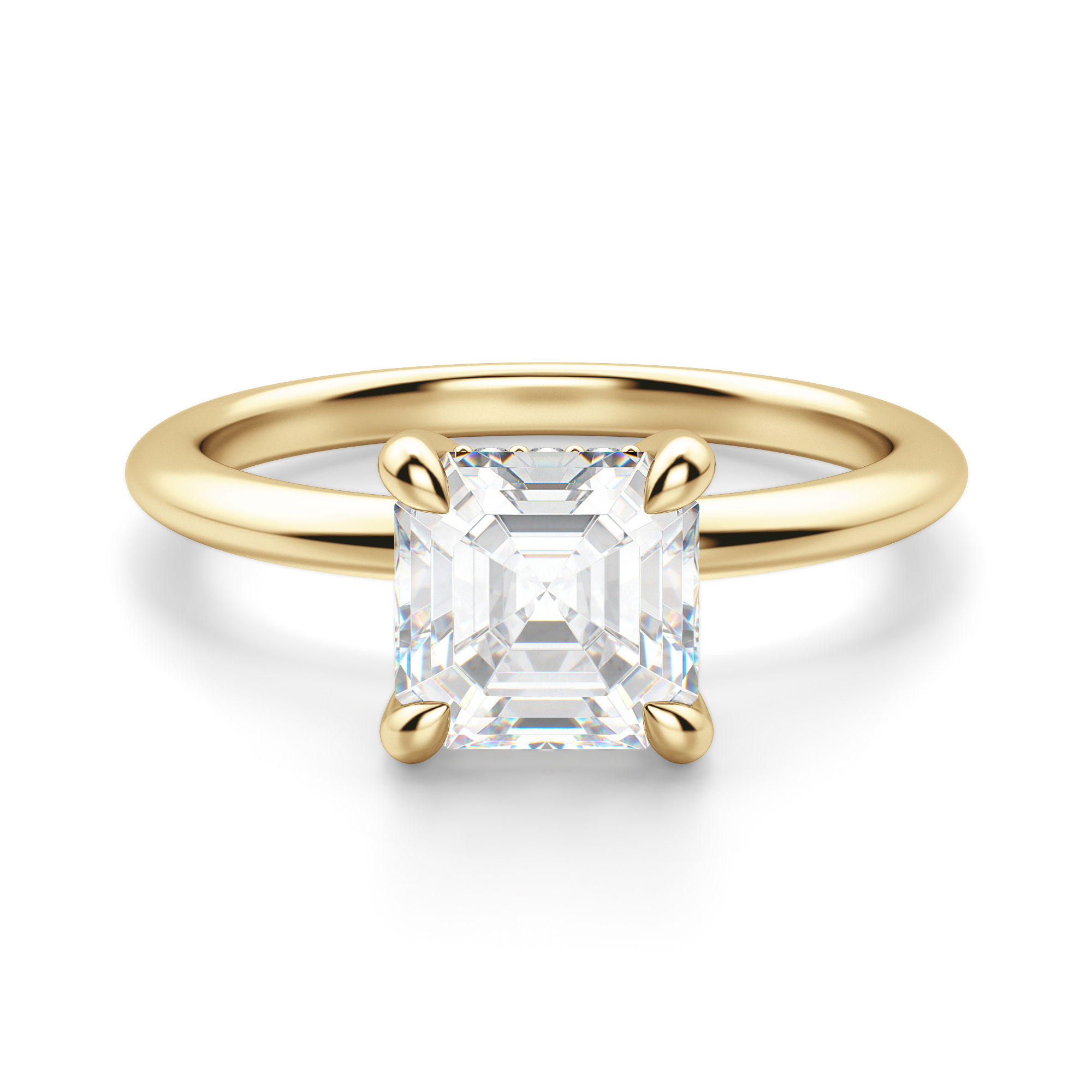 Hidden Halo Classic Asscher Cut Engagement Ring