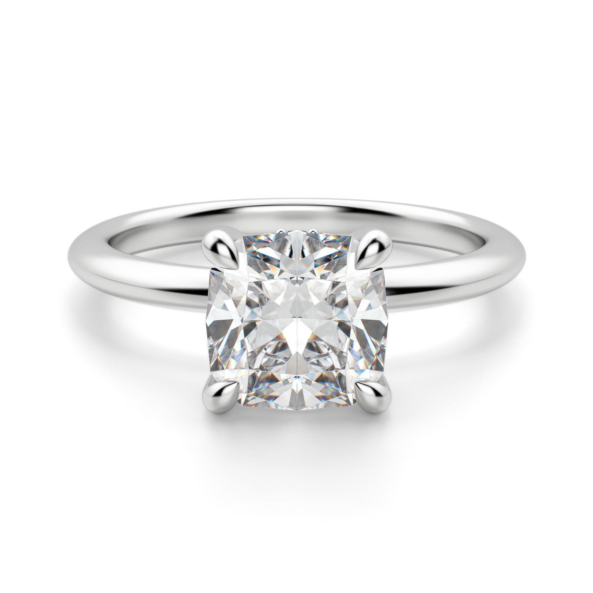 Hidden Halo Classic Cushion Cut Engagement Ring