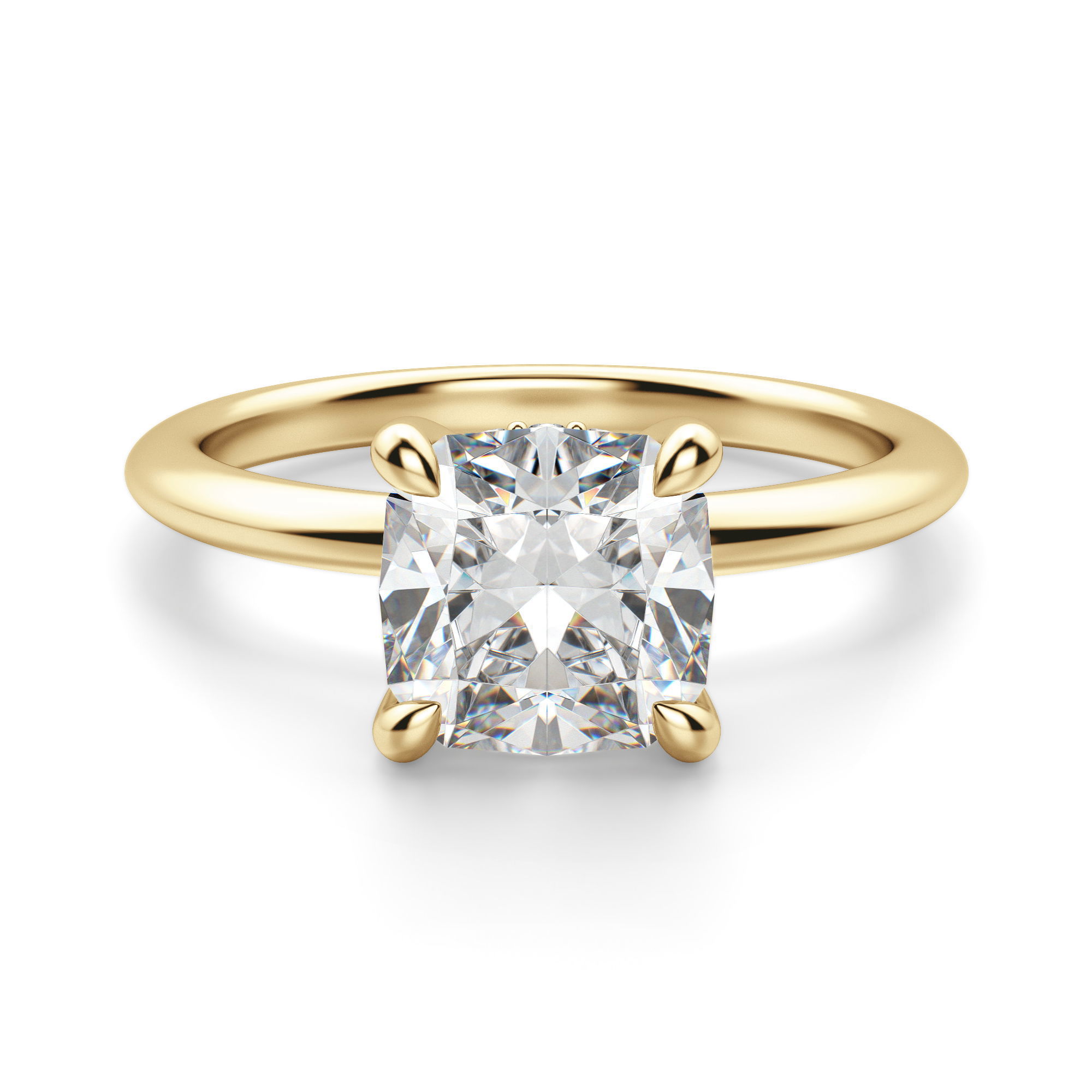 Hidden Halo Classic Cushion Cut Engagement Ring