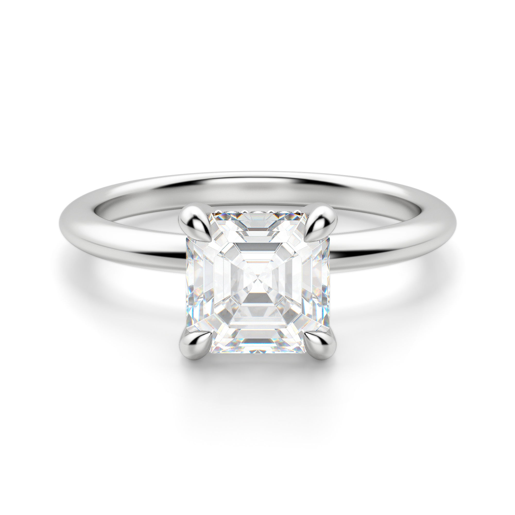 Hidden Halo Classic Asscher Cut Engagement Ring