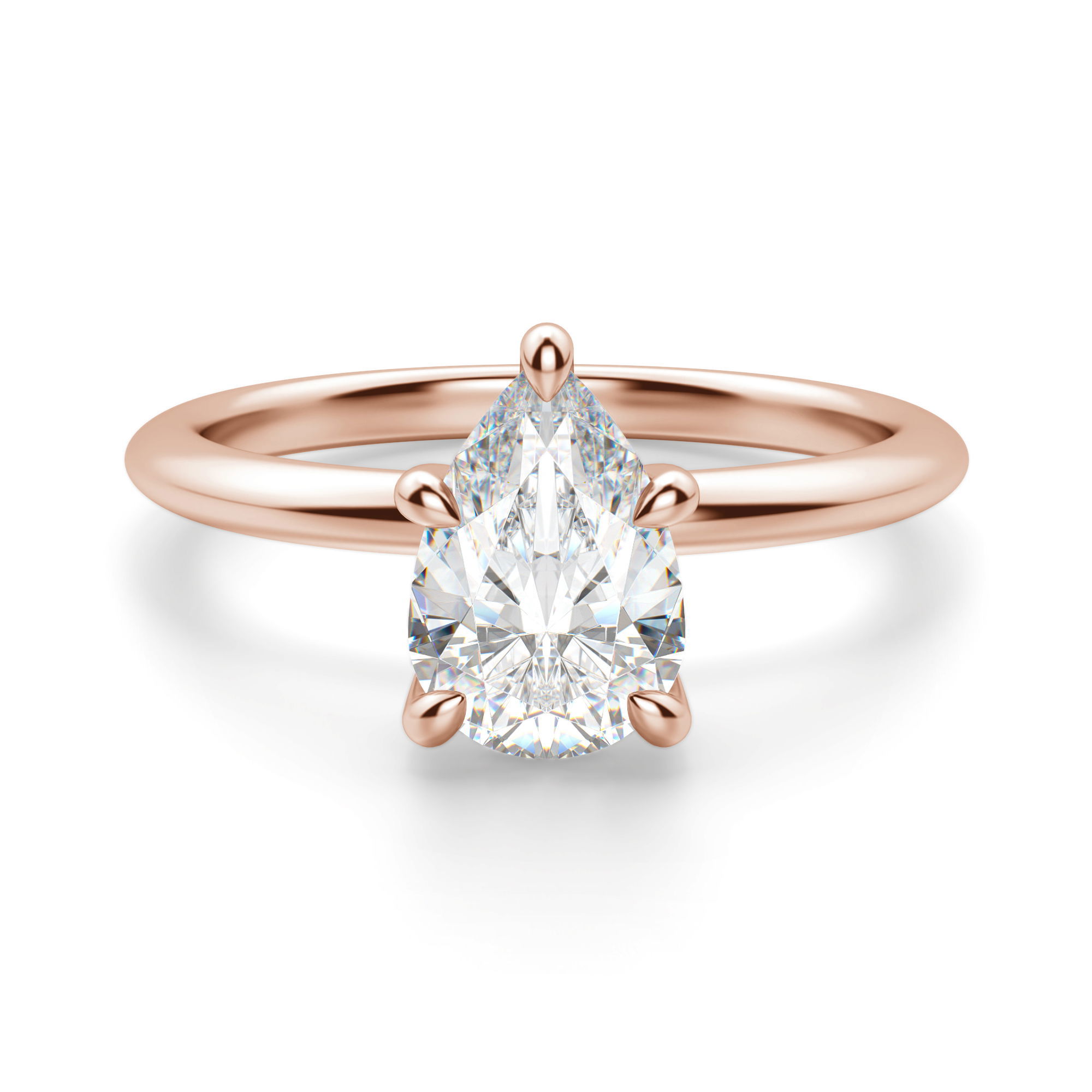 Hidden Halo Classic Pear Cut Engagement Ring