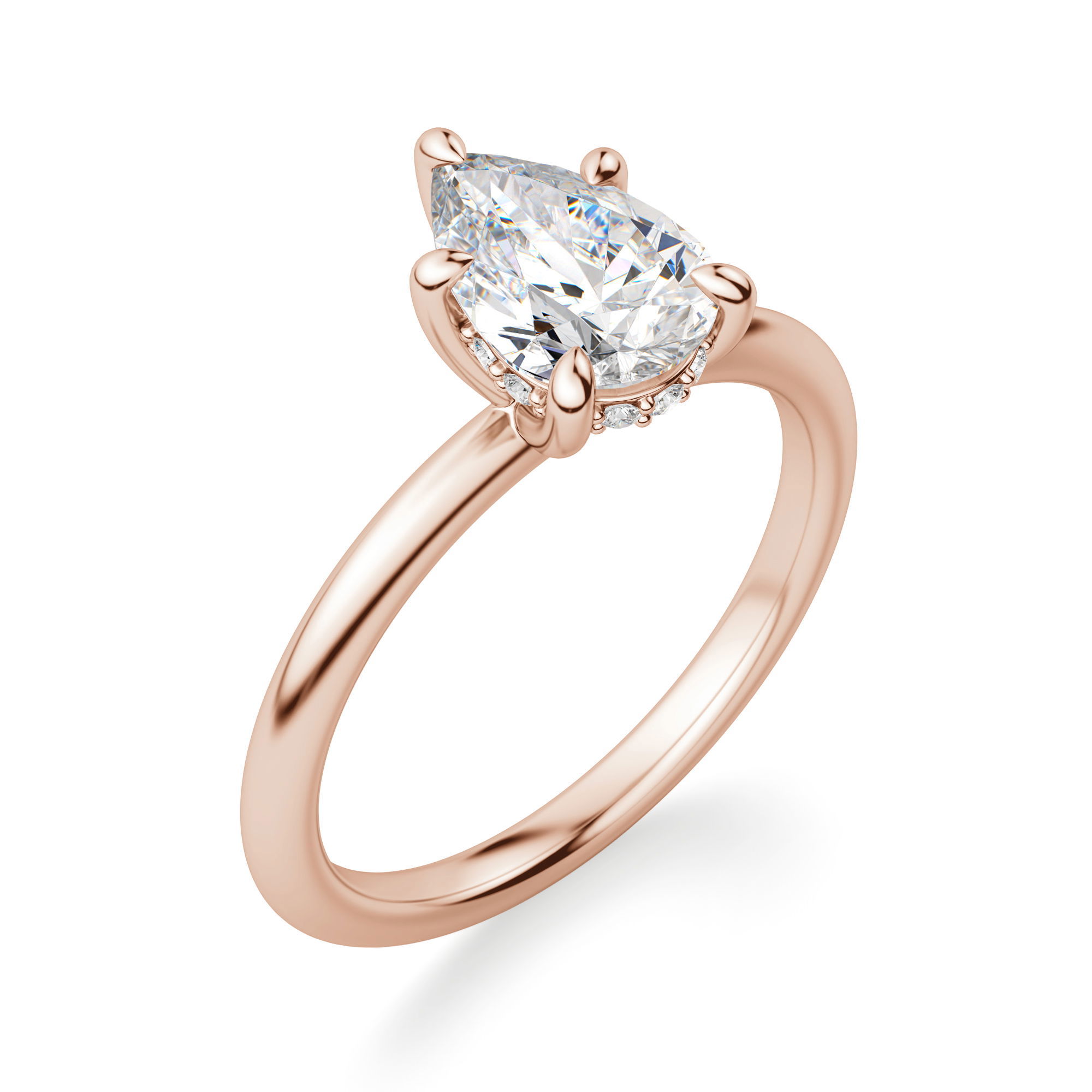 Hidden Halo Classic Pear Cut Engagement Ring