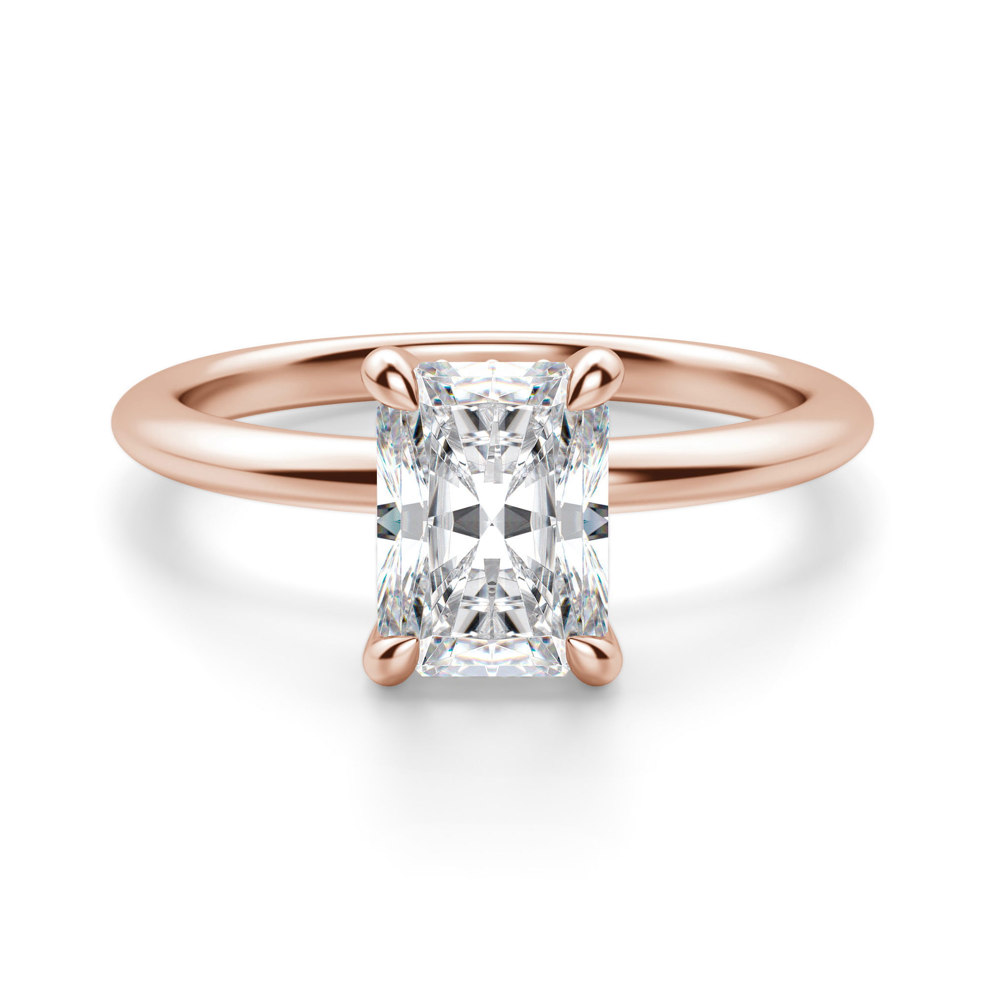 Hidden Halo Classic Radiant Cut Engagement Ring