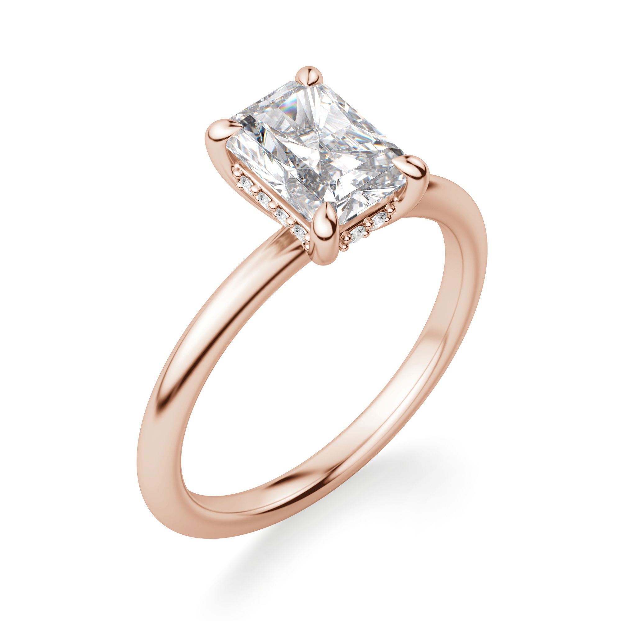 Hidden Halo Classic Radiant Cut Engagement Ring