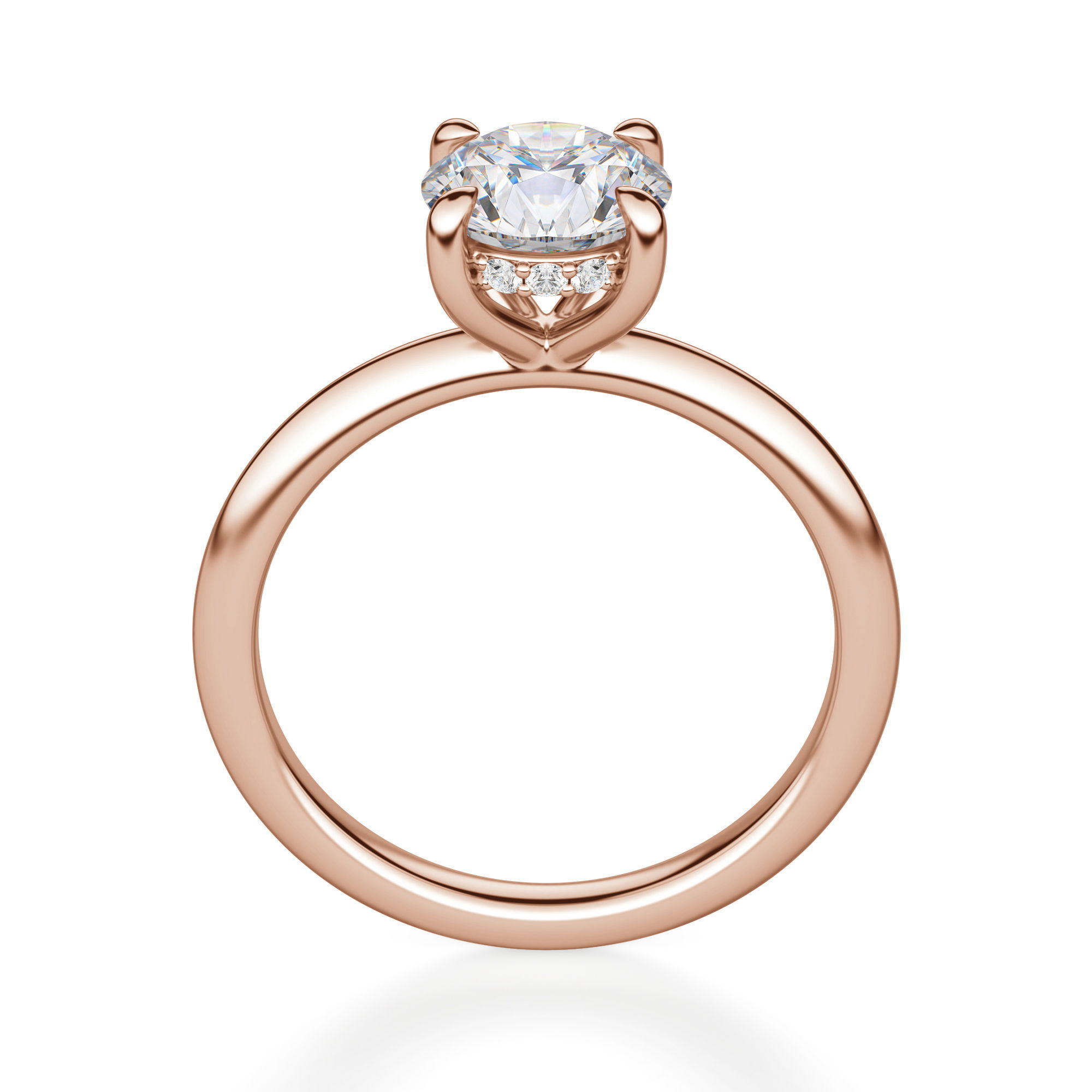 Hidden Halo Classic Round Cut Engagement Ring