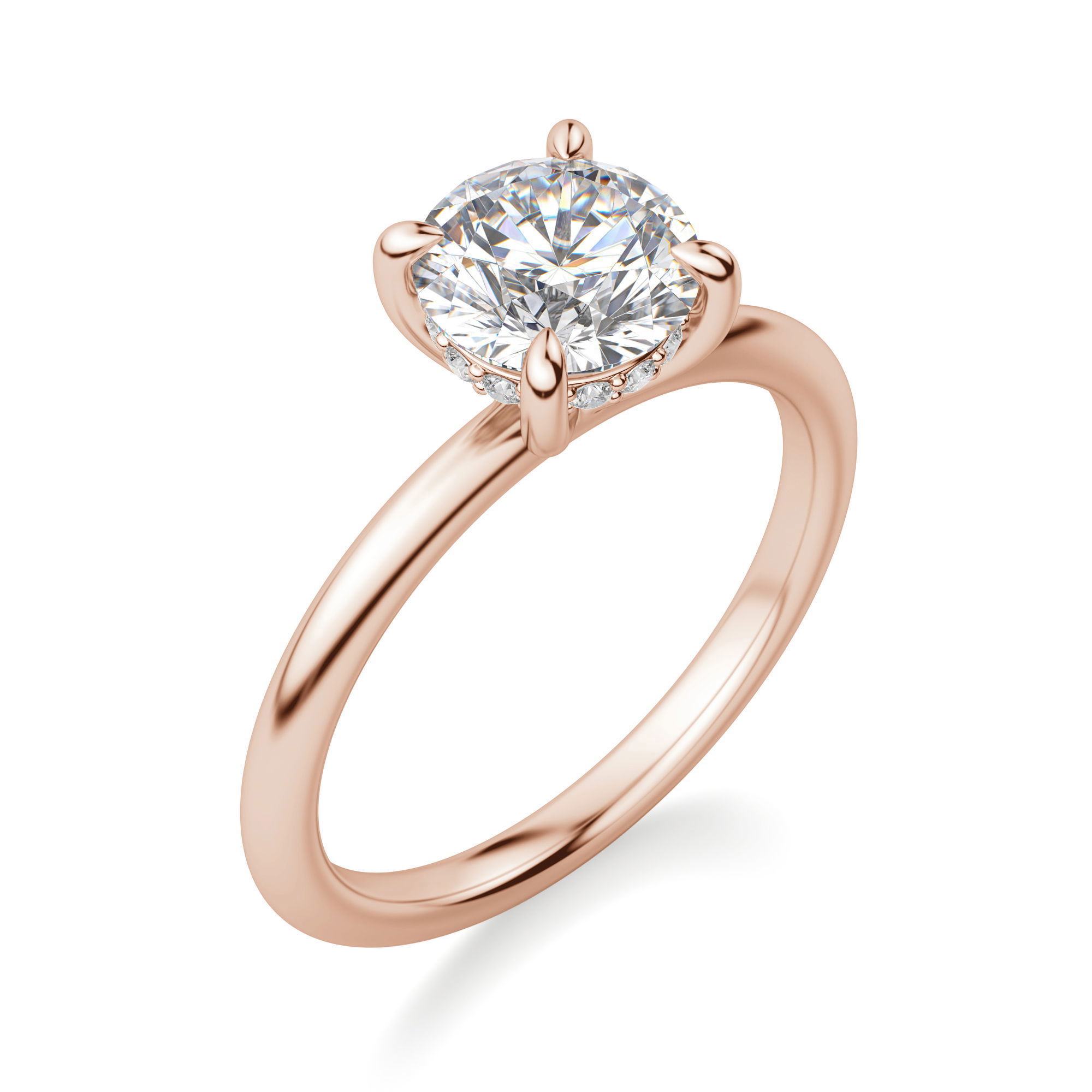 Hidden Halo Classic Round Cut Engagement Ring