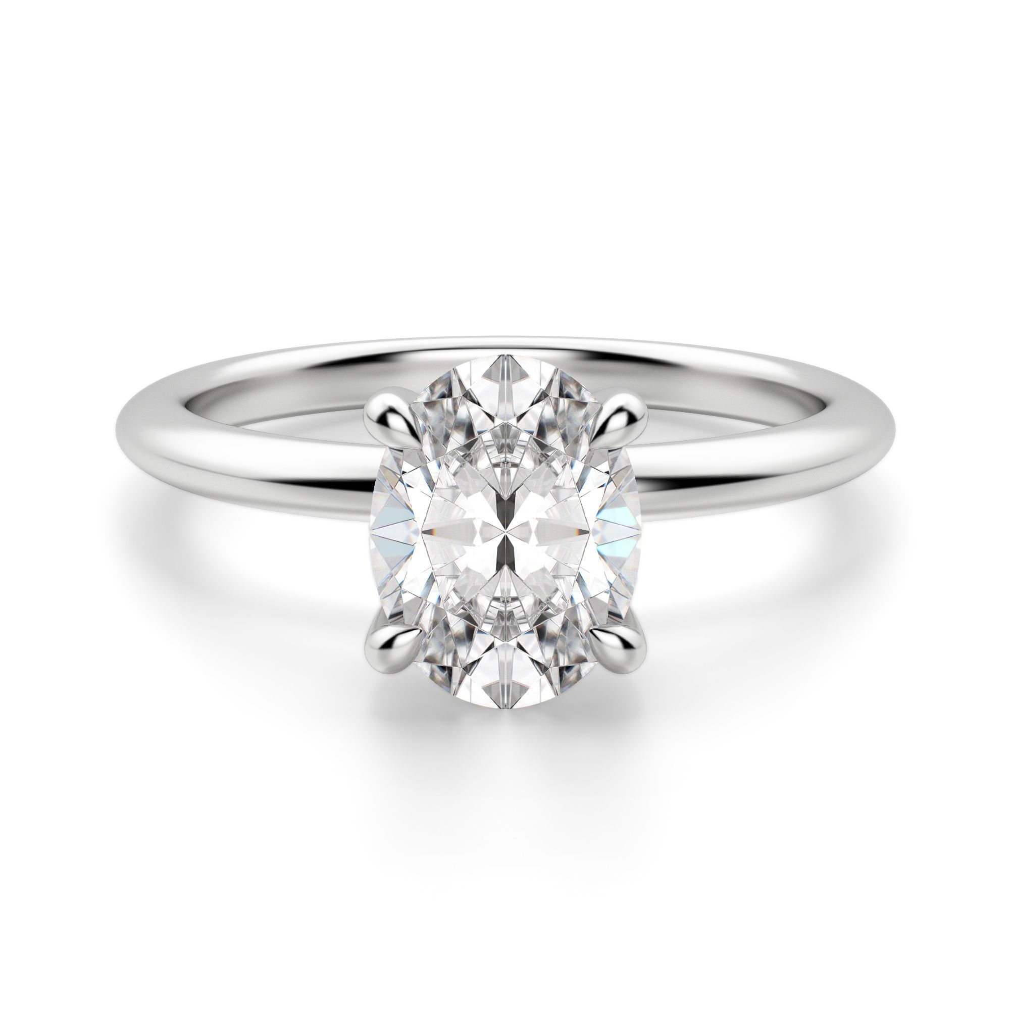 Hidden Halo Classic Oval Cut Engagement Ring