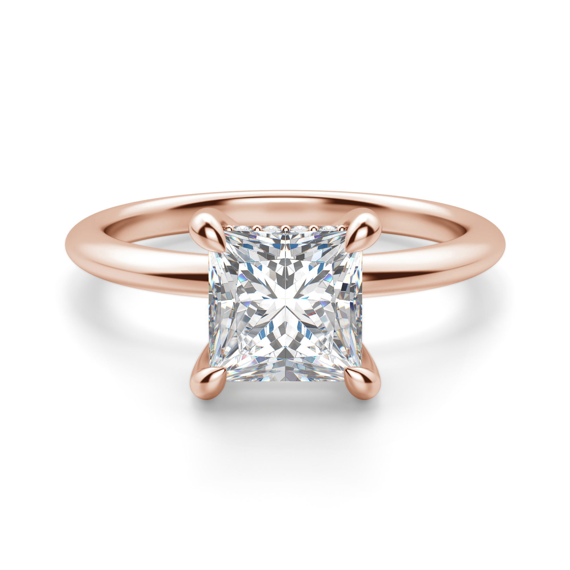 Hidden Halo Classic Princess Cut Engagement Ring
