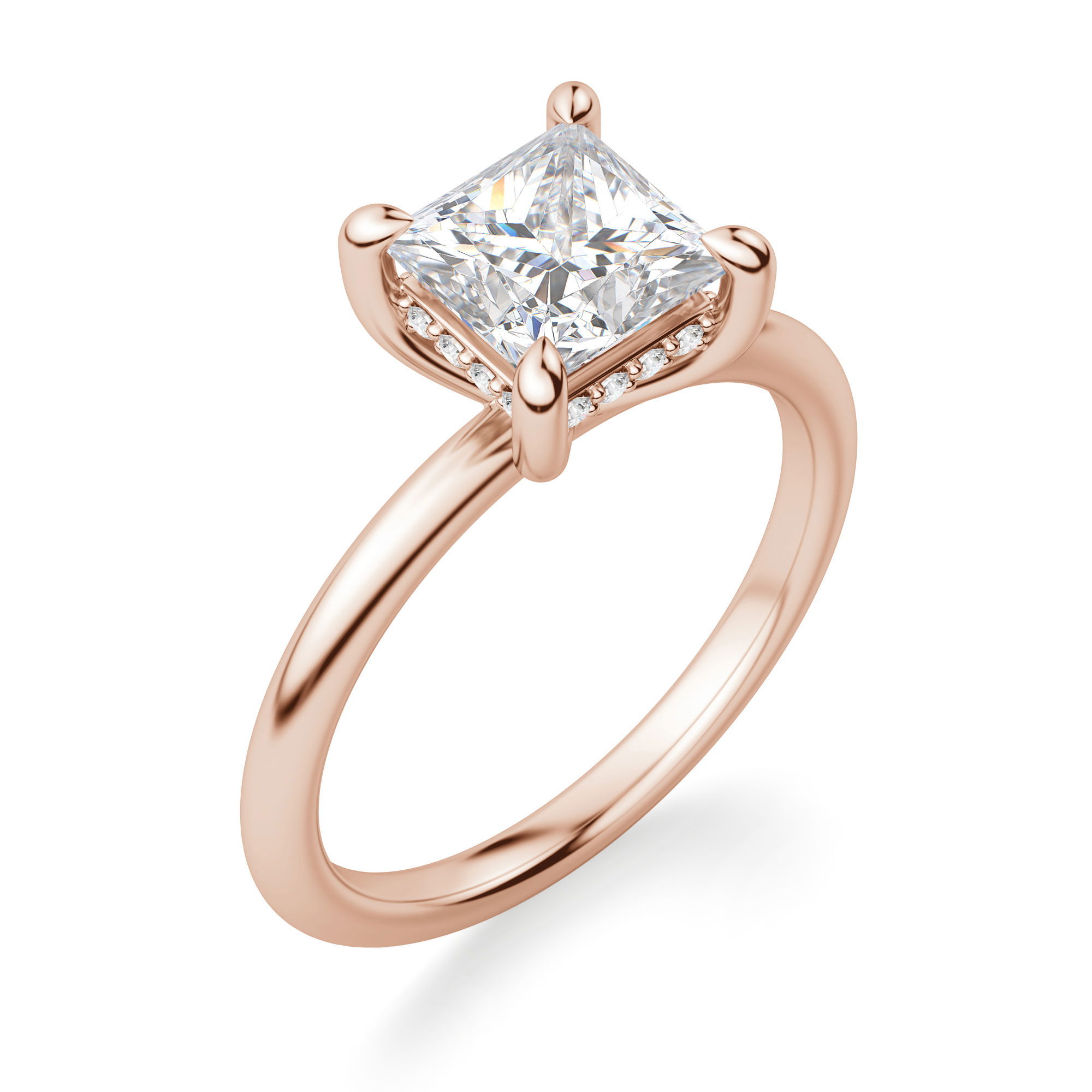 Hidden Halo Classic Princess Cut Engagement Ring