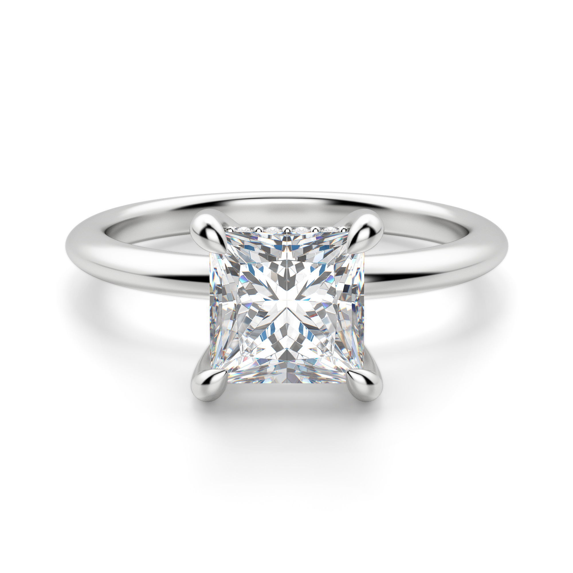 Hidden Halo Classic Princess Cut Engagement Ring