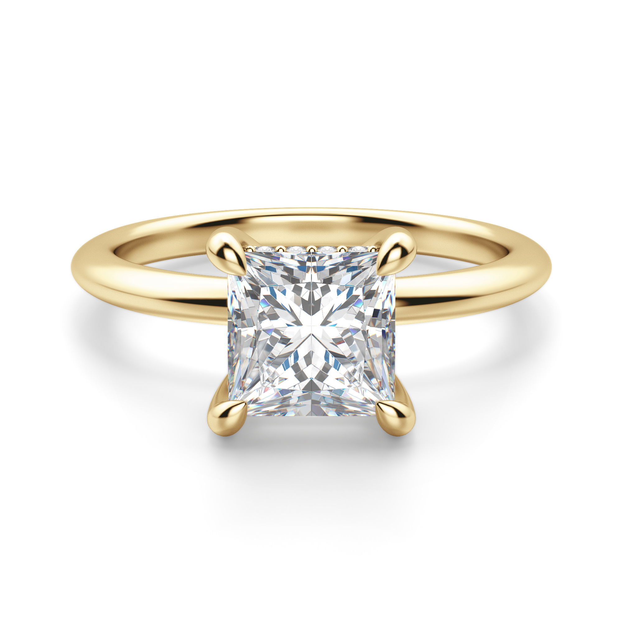 Hidden Halo Classic Princess Cut Engagement Ring