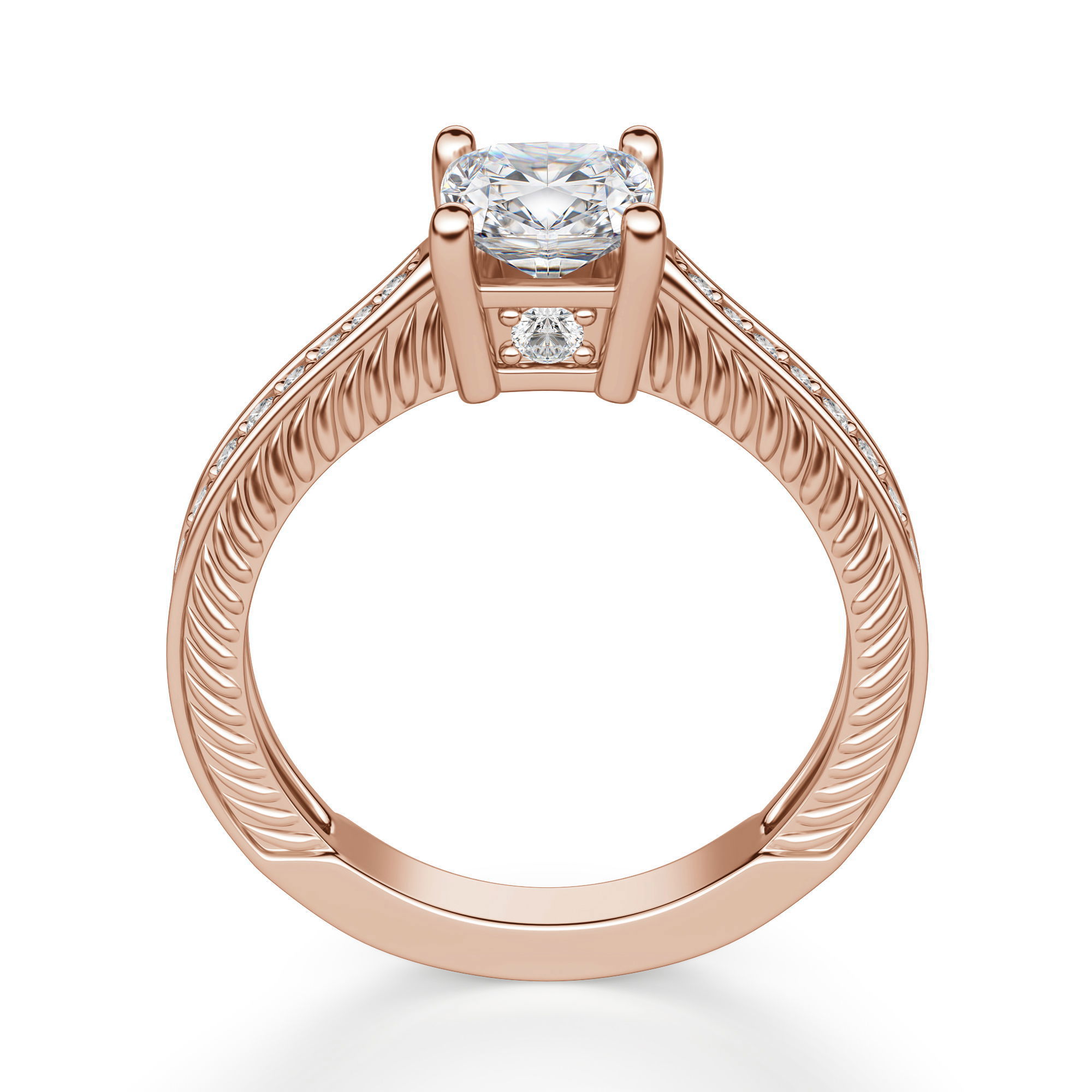 Sage Accented Cushion Cut Engagement Ring