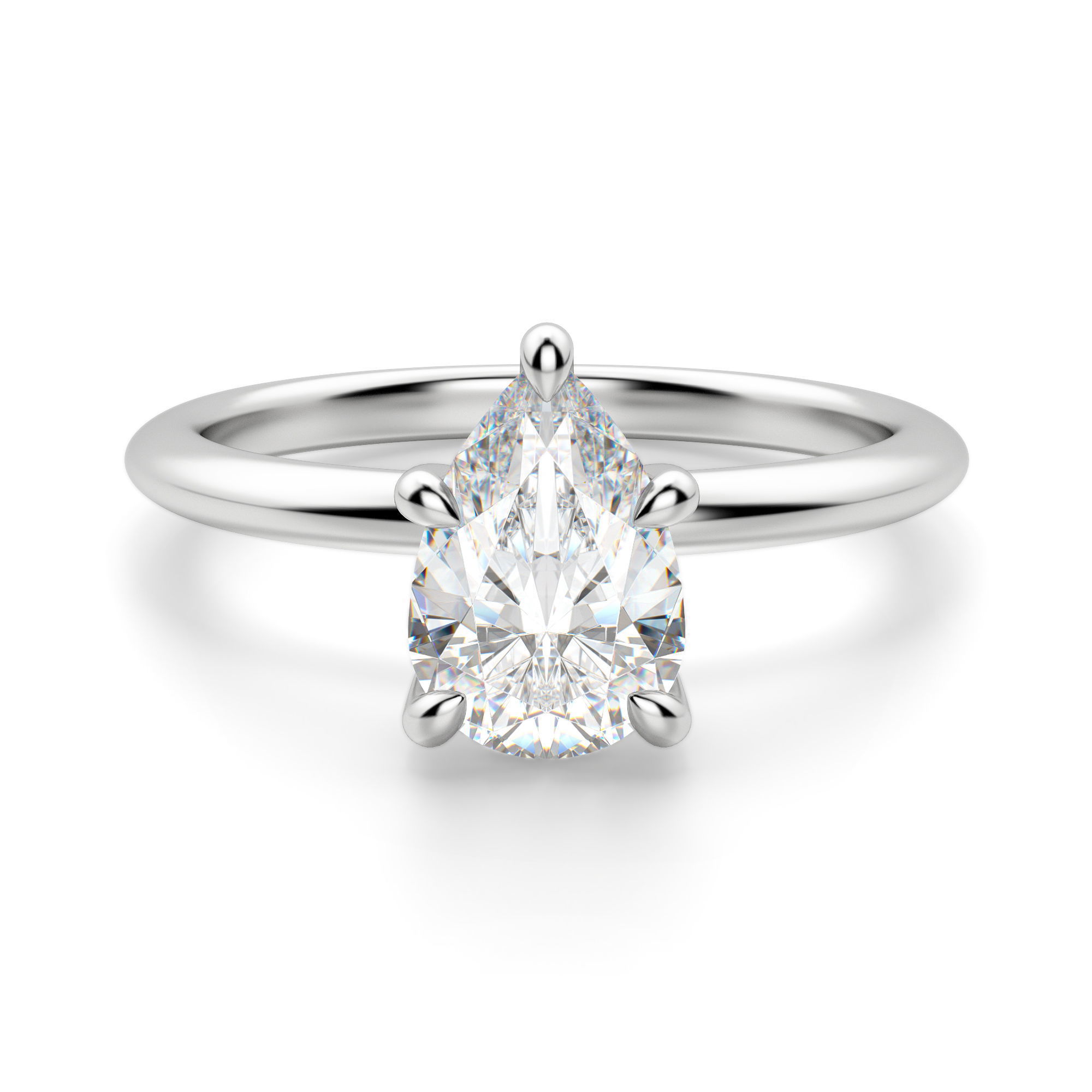 Hidden Halo Classic Pear Cut Engagement Ring