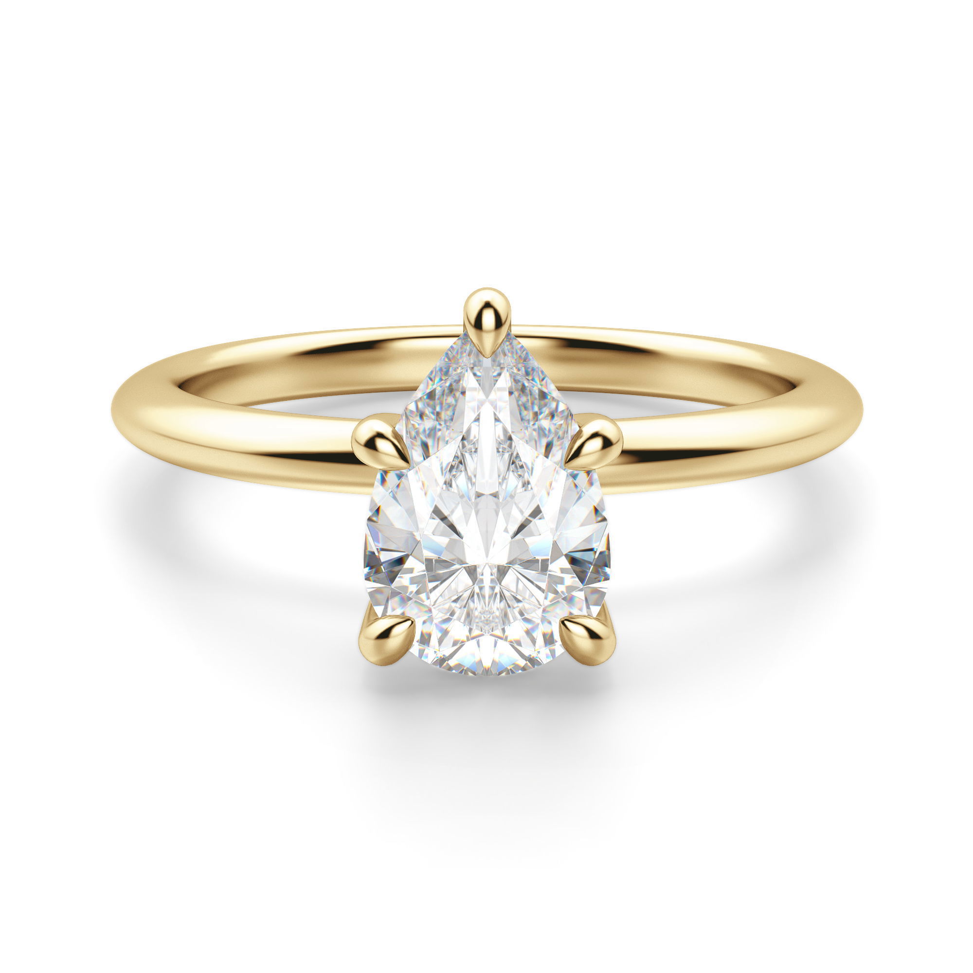 Hidden Halo Classic Pear Cut Engagement Ring