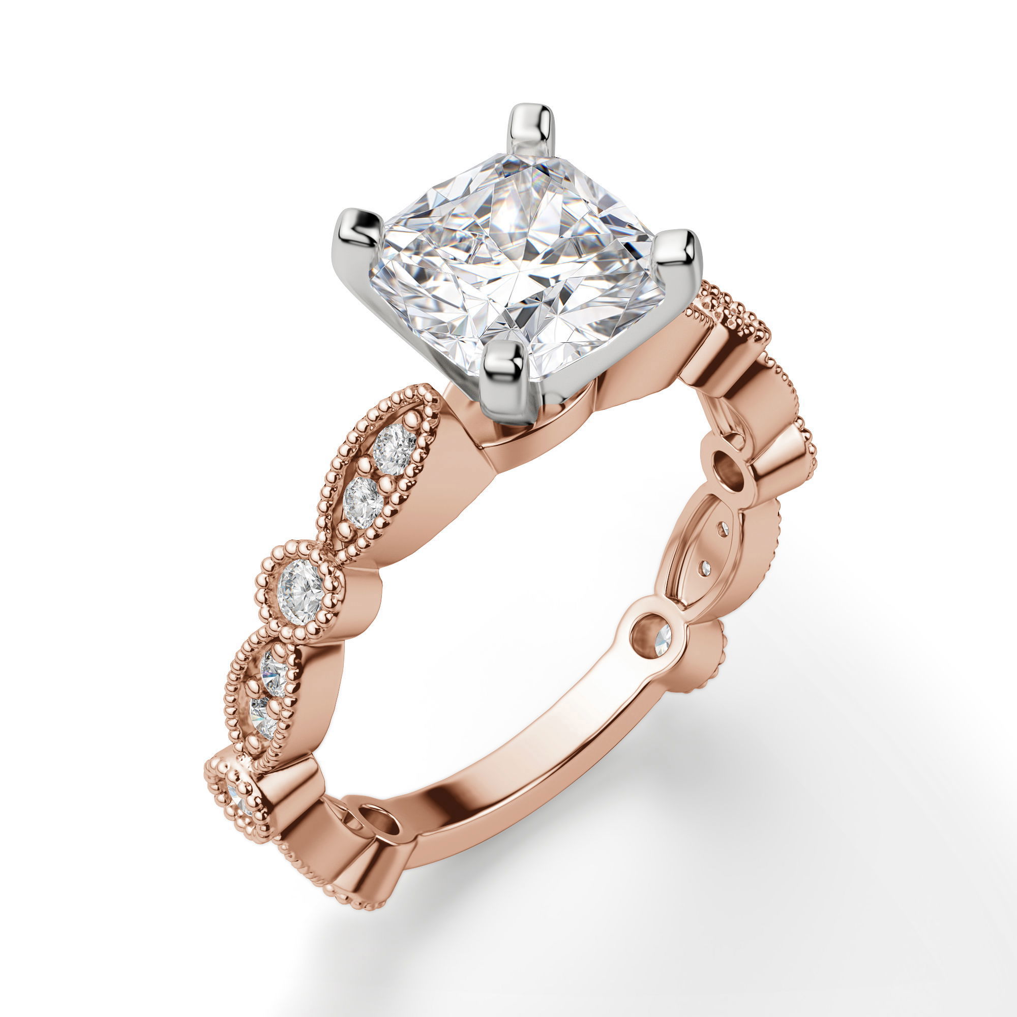 Infinite Love Cushion Cut Engagement Ring