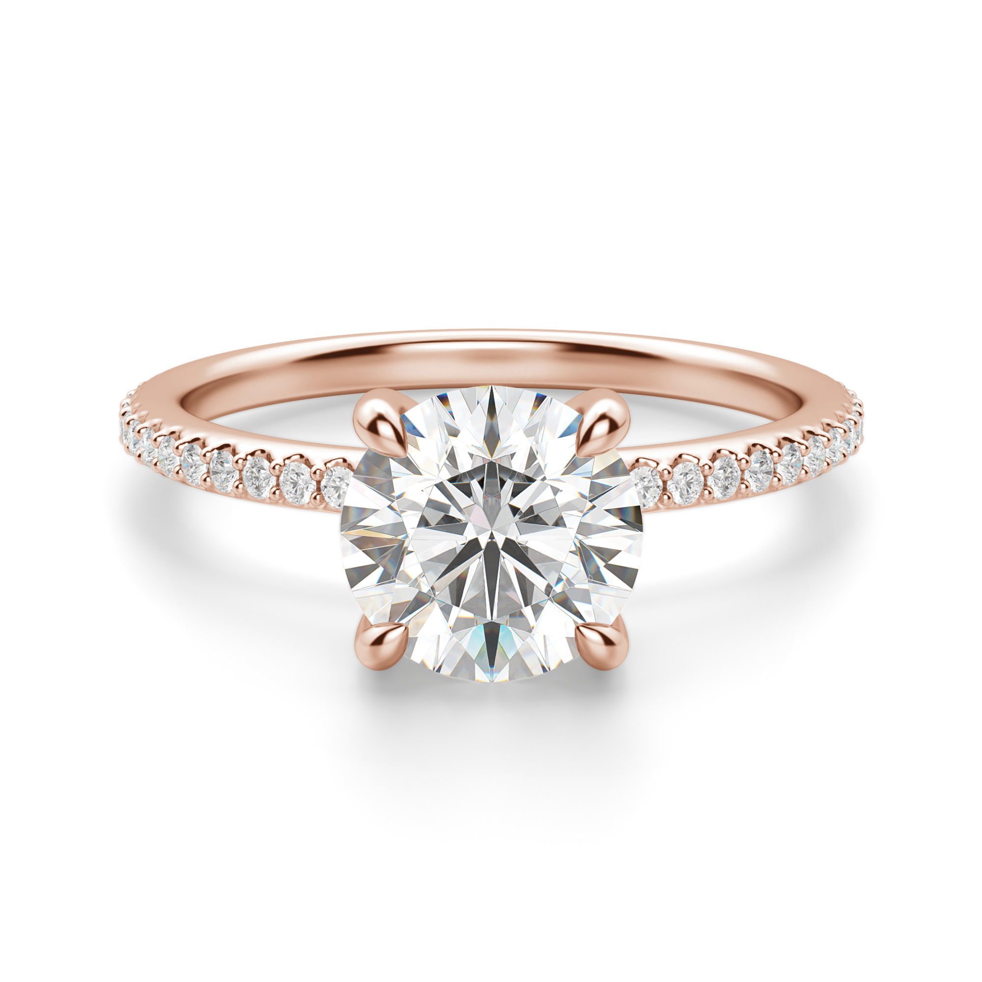 Hidden Halo Accented Round Cut Engagement Ring