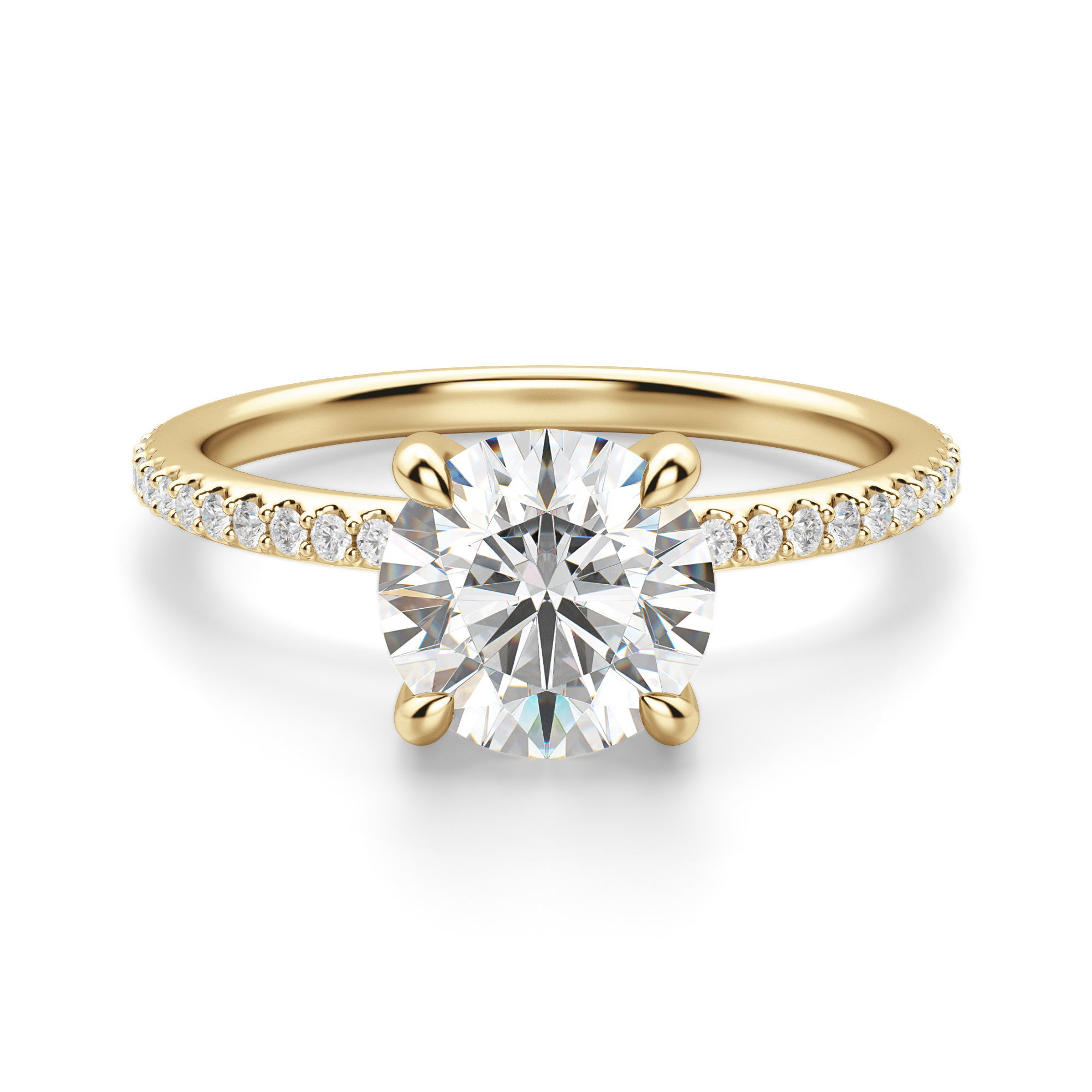 Hidden Halo Accented Round Cut Engagement Ring