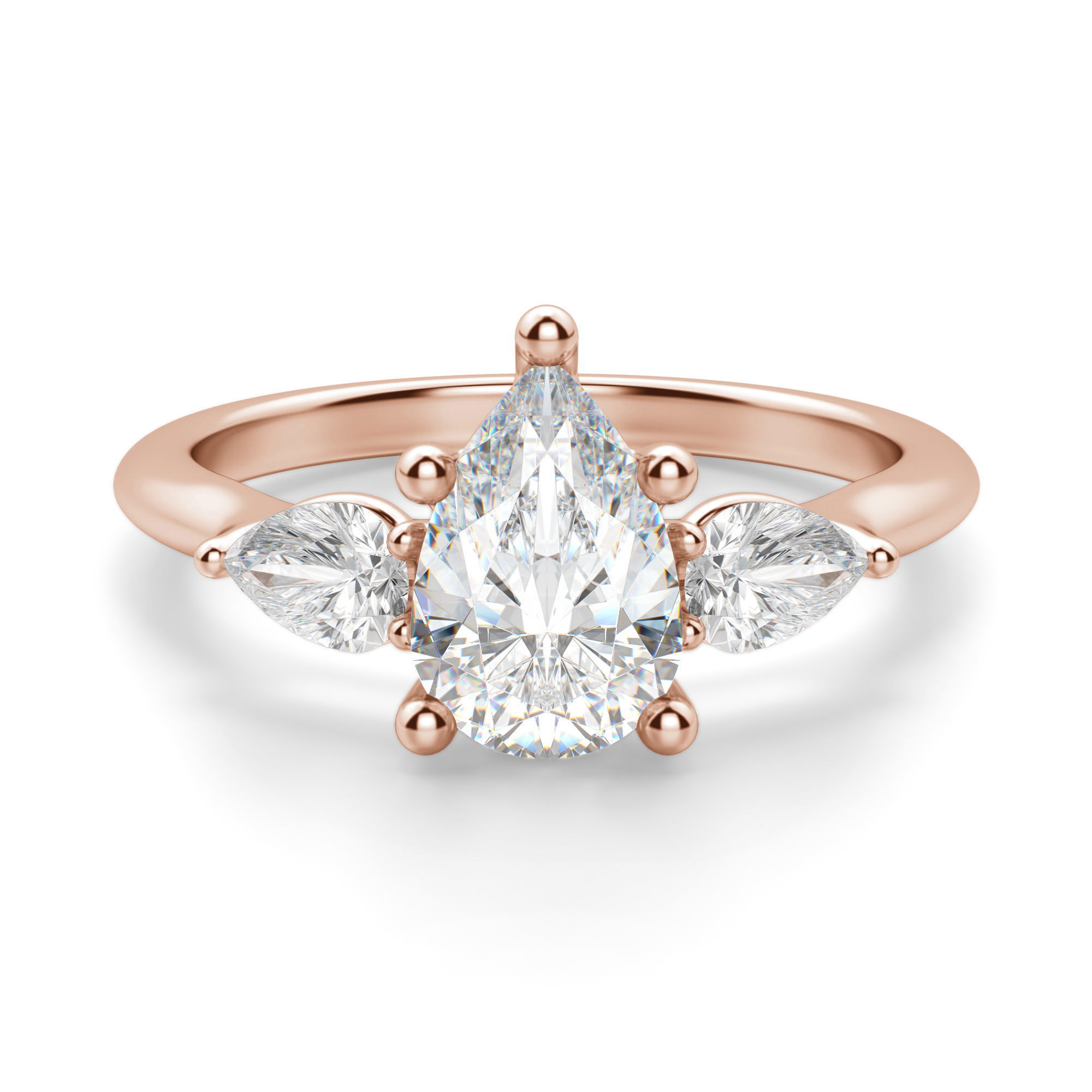 Pear Side Stone Classic Pear Cut Engagement Ring