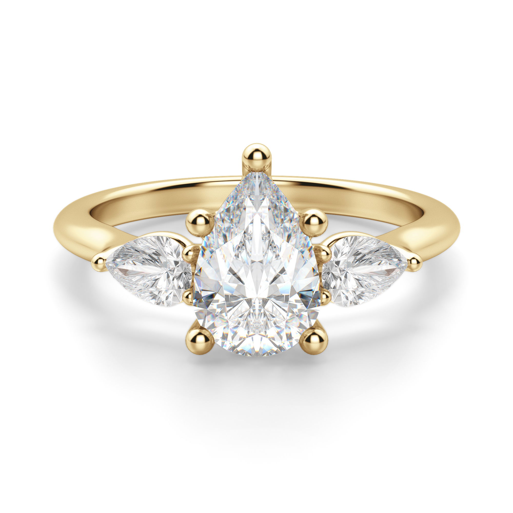 Pear Side Stone Classic Pear Cut Engagement Ring