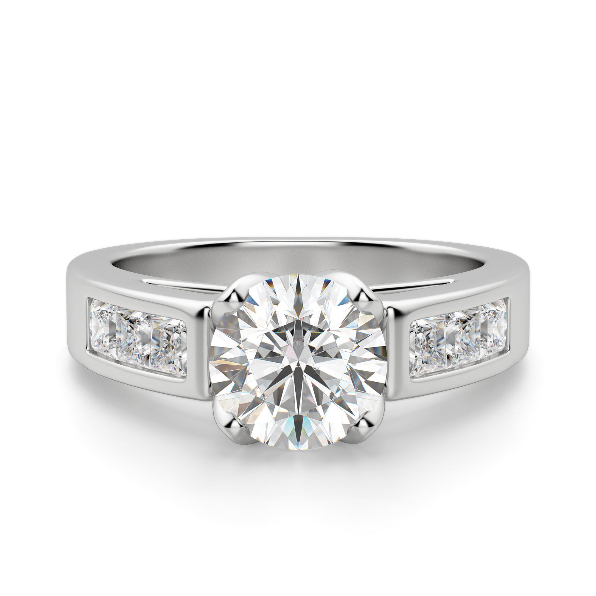Color My World Round Cut Engagement Ring