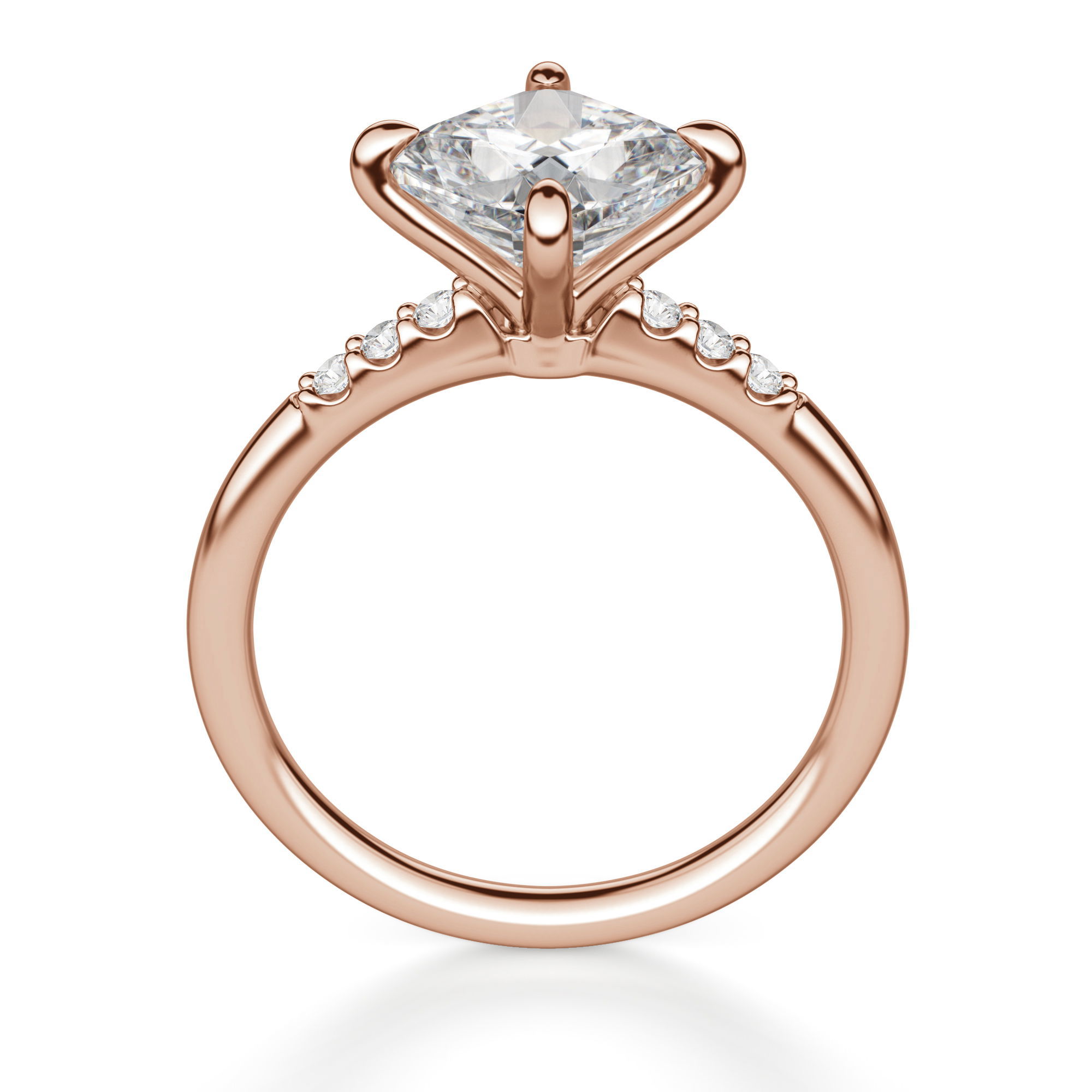 Kite Set Accented Cushion Cut Engagement Ring