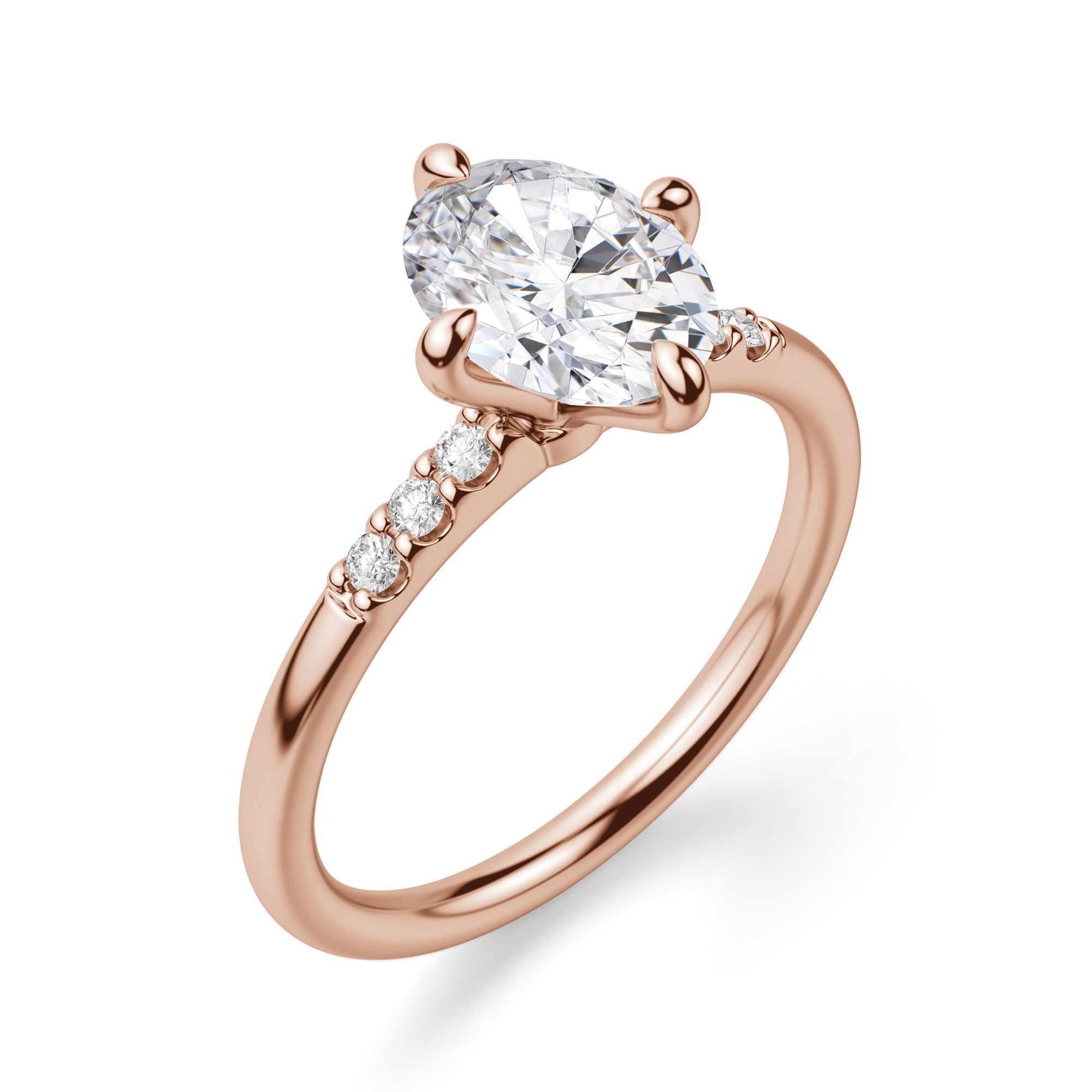 Kite Set Accented Oval Cut Engagement Ring