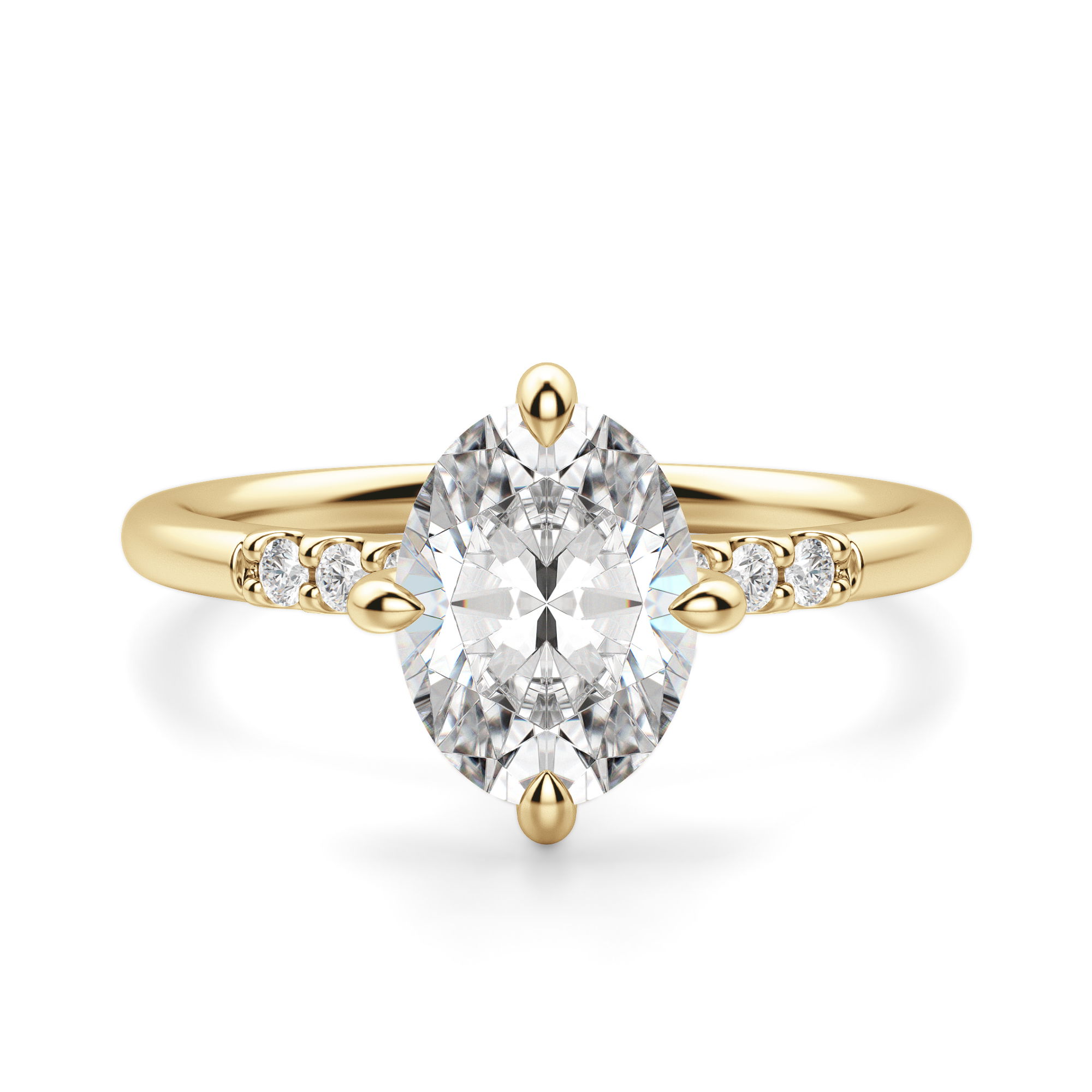 Kite Set Accented Oval Cut Engagement Ring