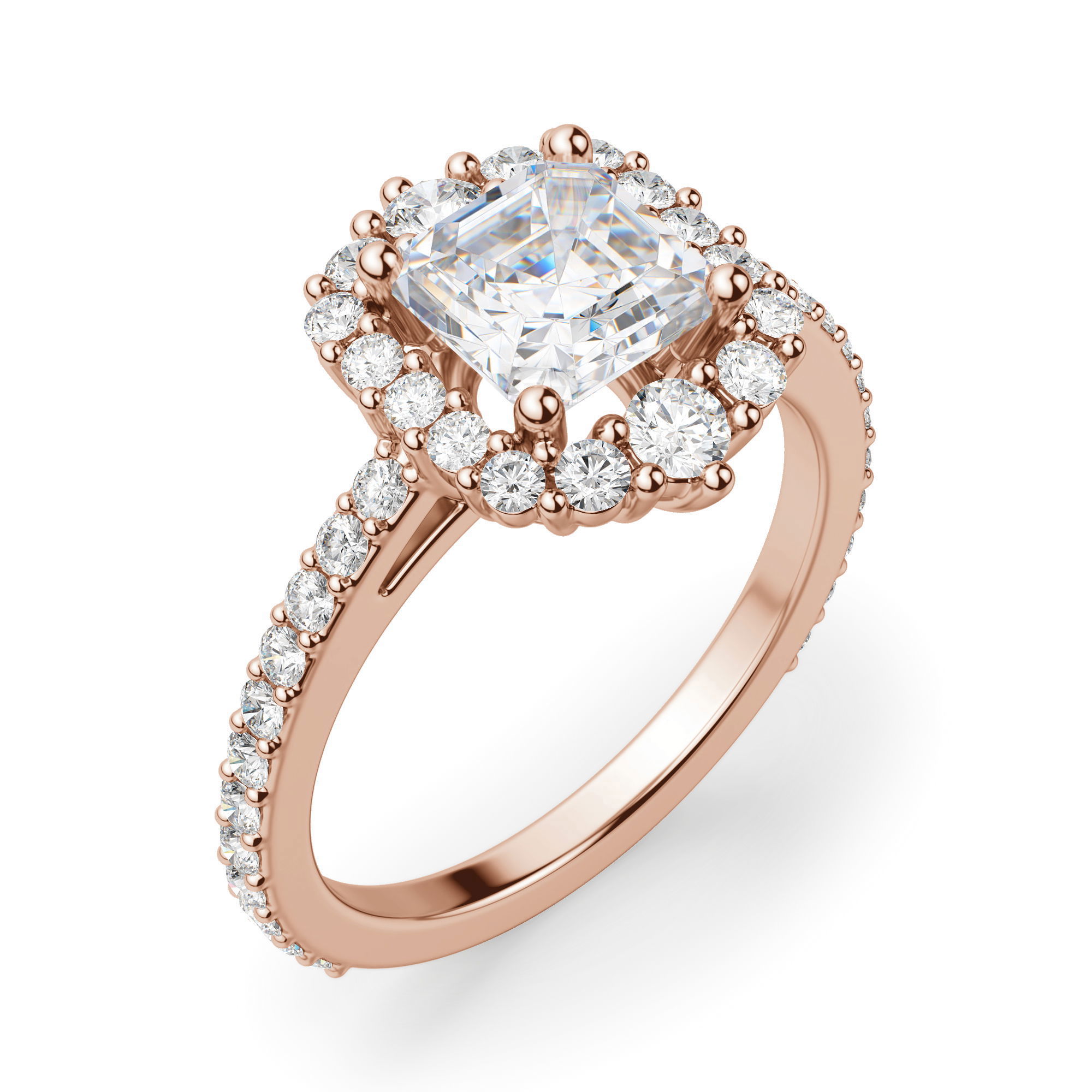 Barcelona Asscher Cut Engagement Ring