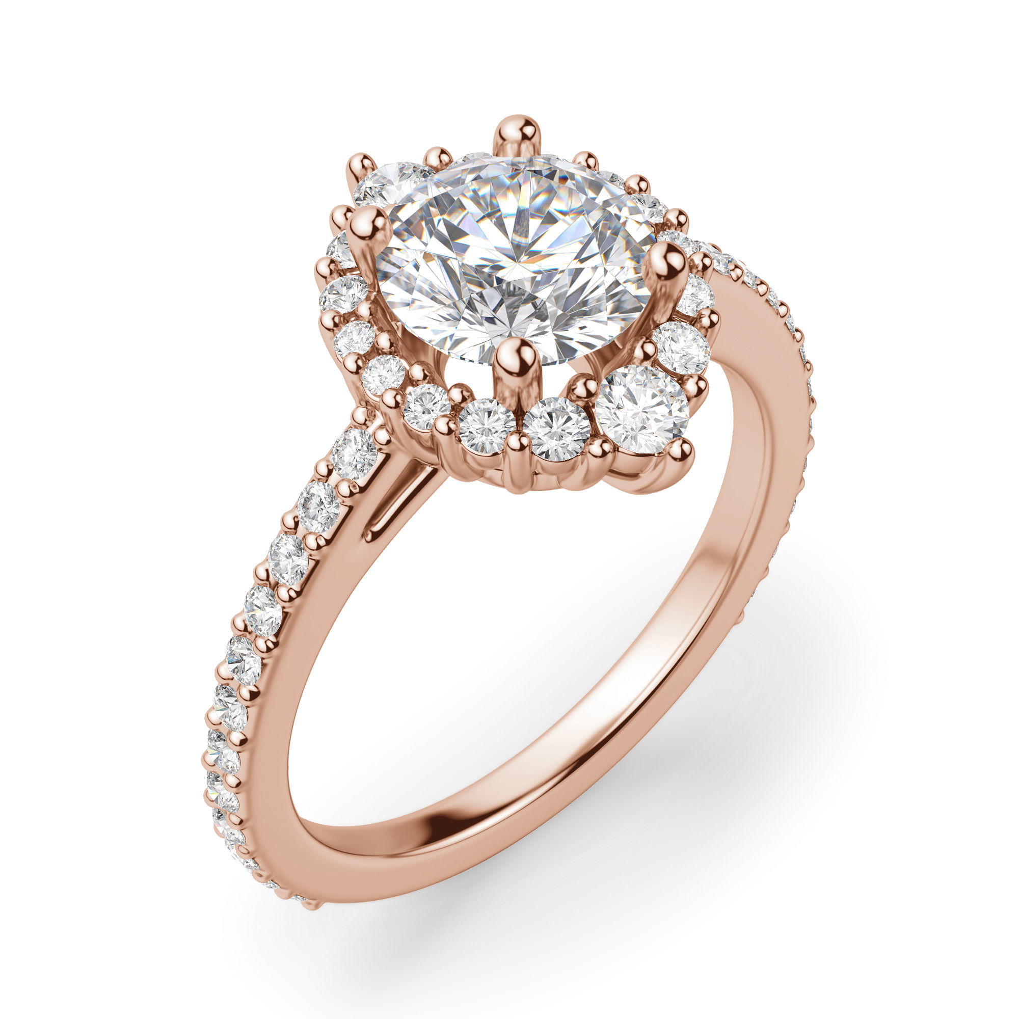 Barcelona Round Cut Engagement Ring
