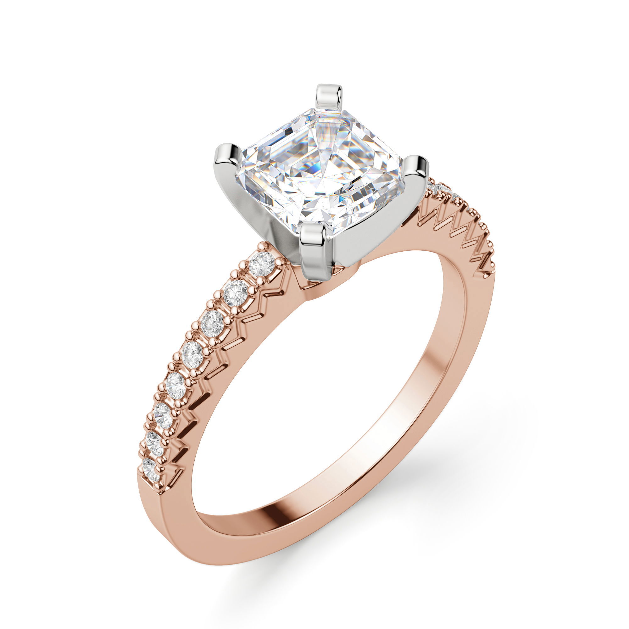 Angelix Asscher Cut Engagement Ring