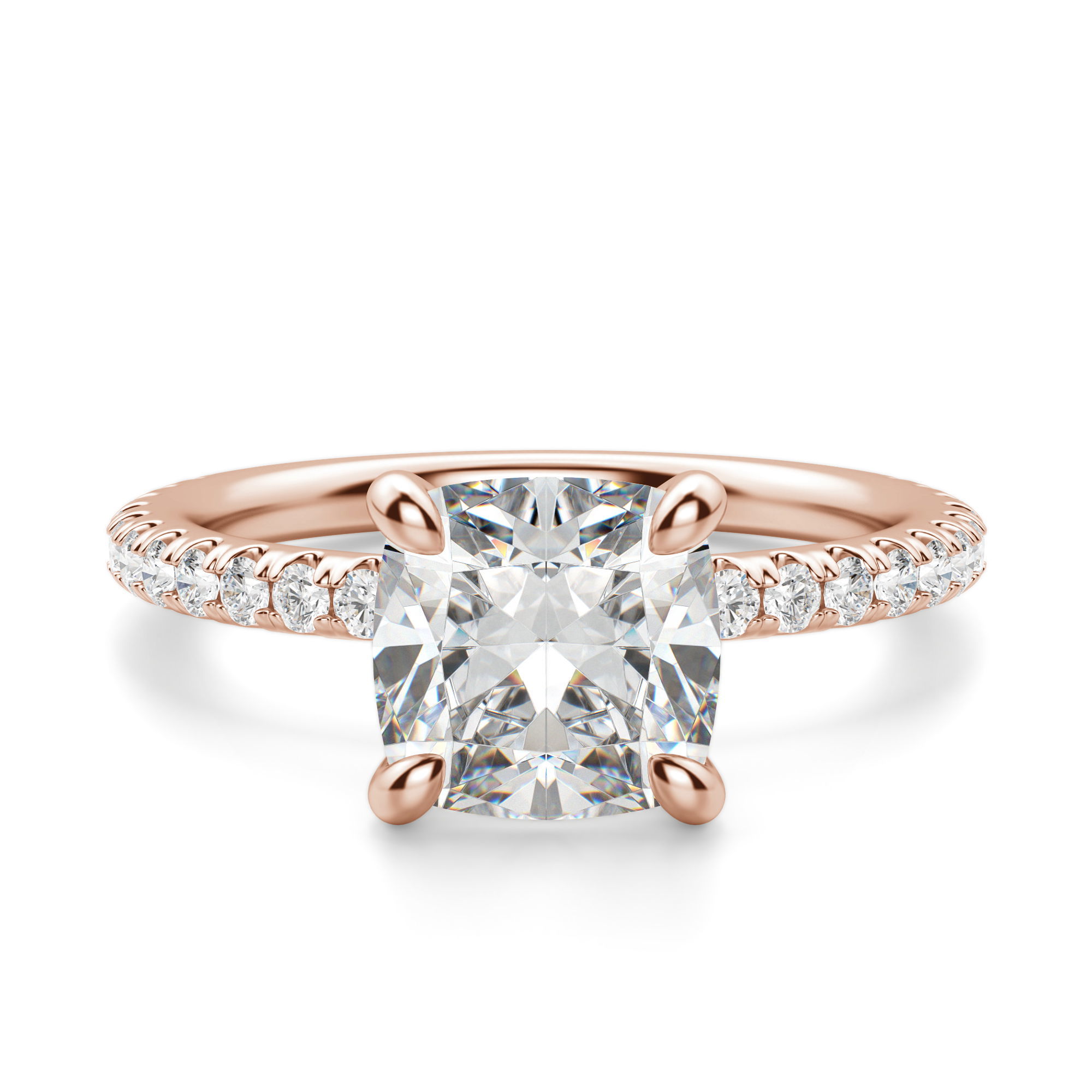 Arezzo Accented Cushion Cut Engagement Ring