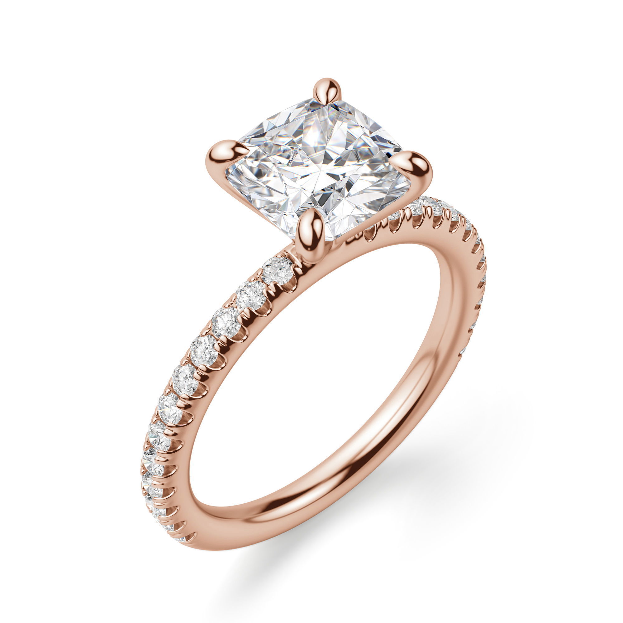 Arezzo Accented Cushion Cut Engagement Ring