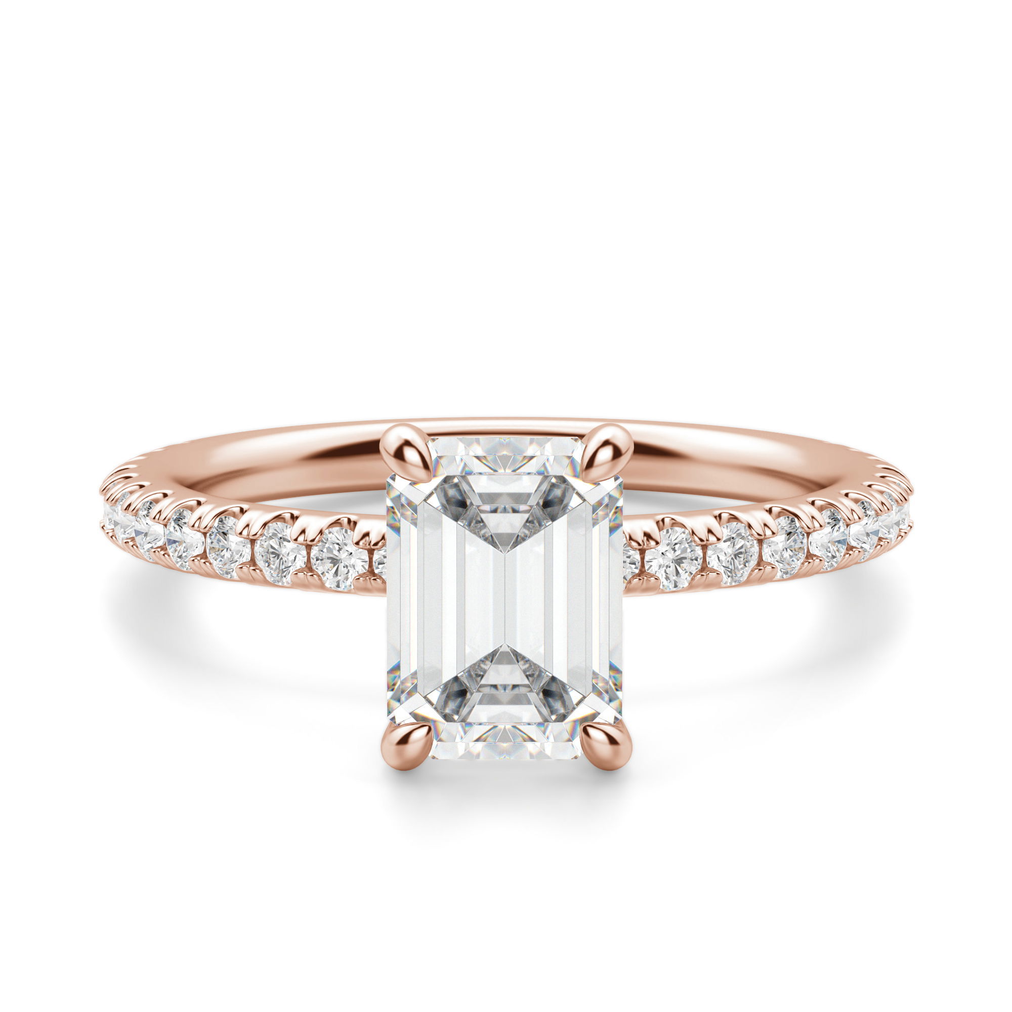 Arezzo Accented Emerald Cut Engagement Ring