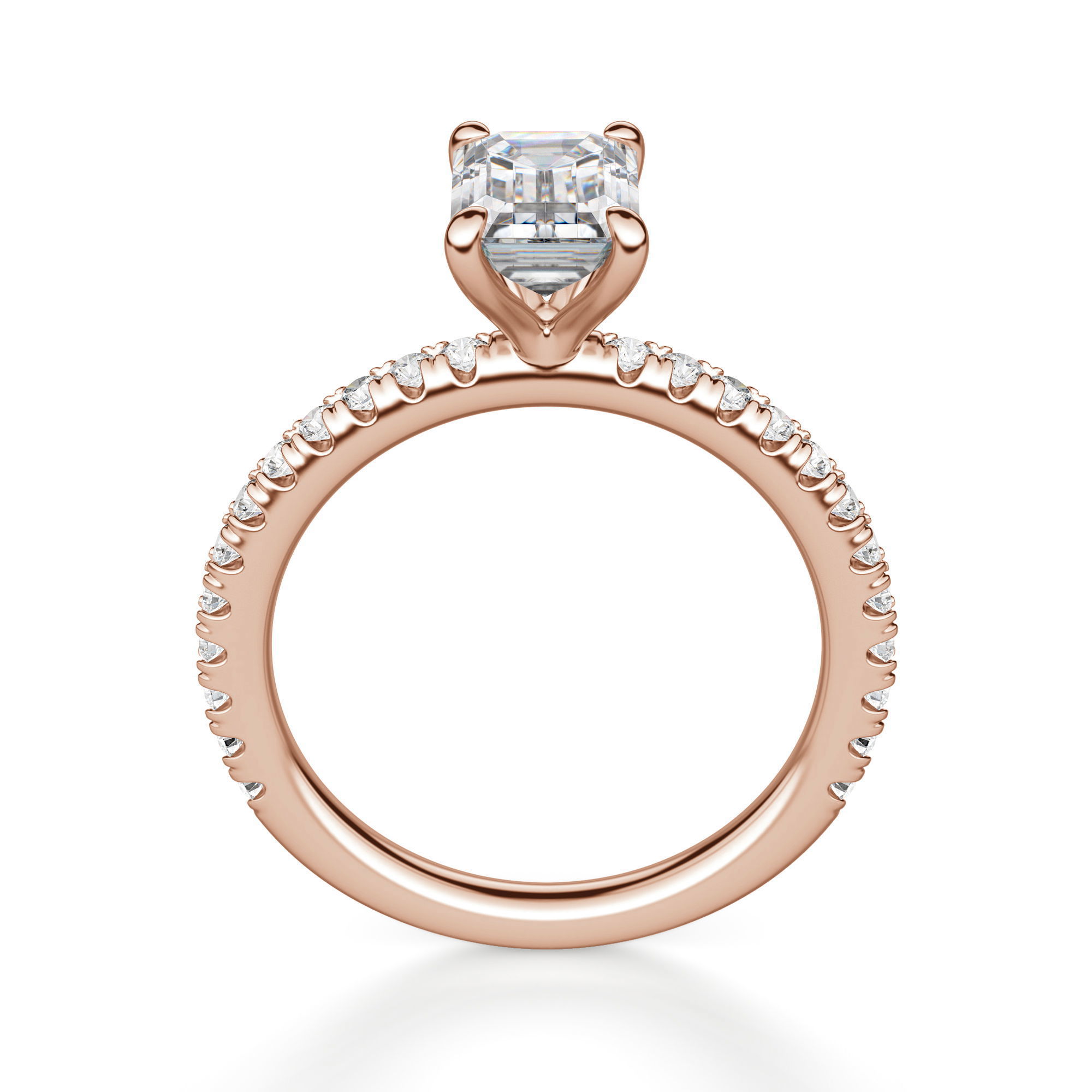 Arezzo Accented Emerald Cut Engagement Ring