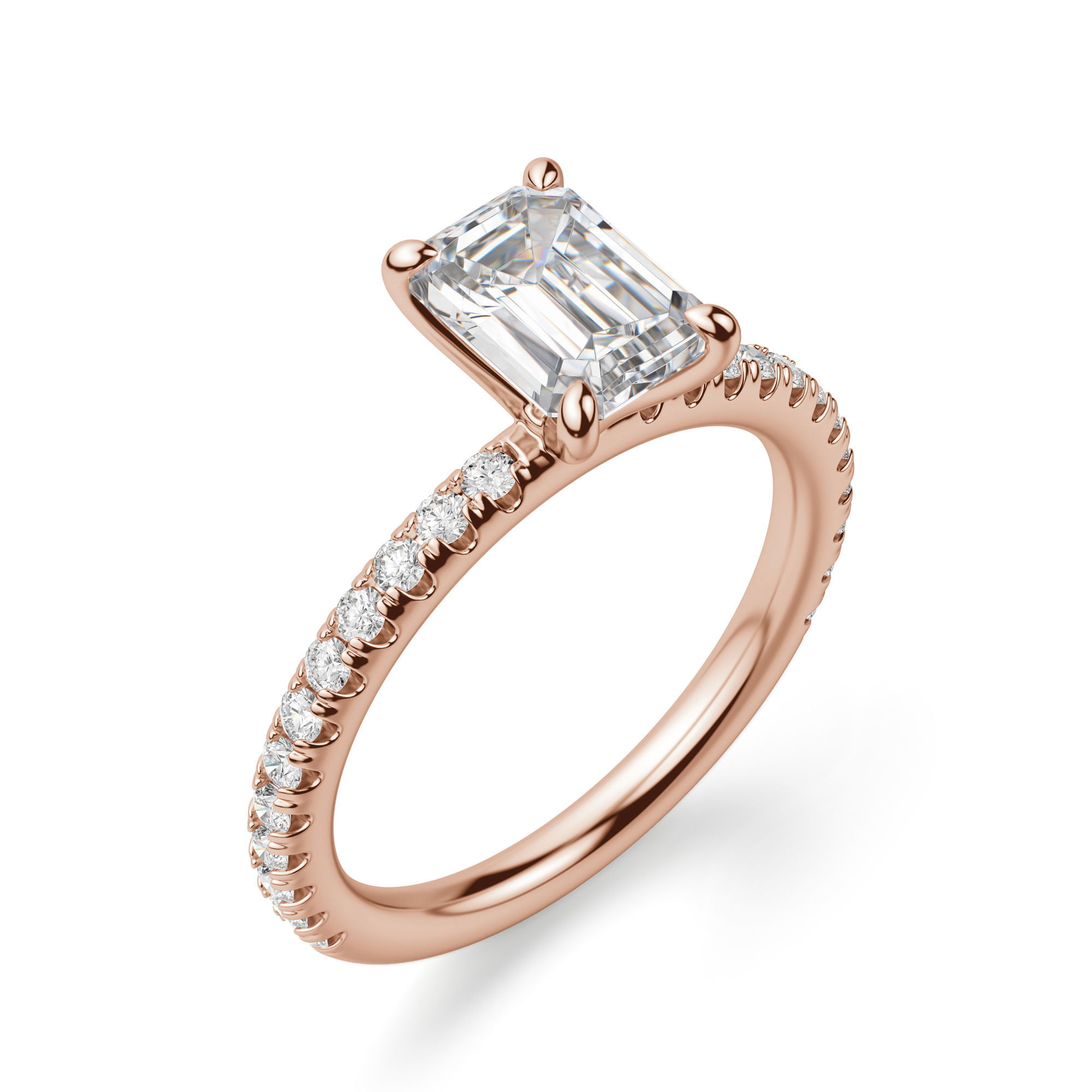 Arezzo Accented Emerald Cut Engagement Ring