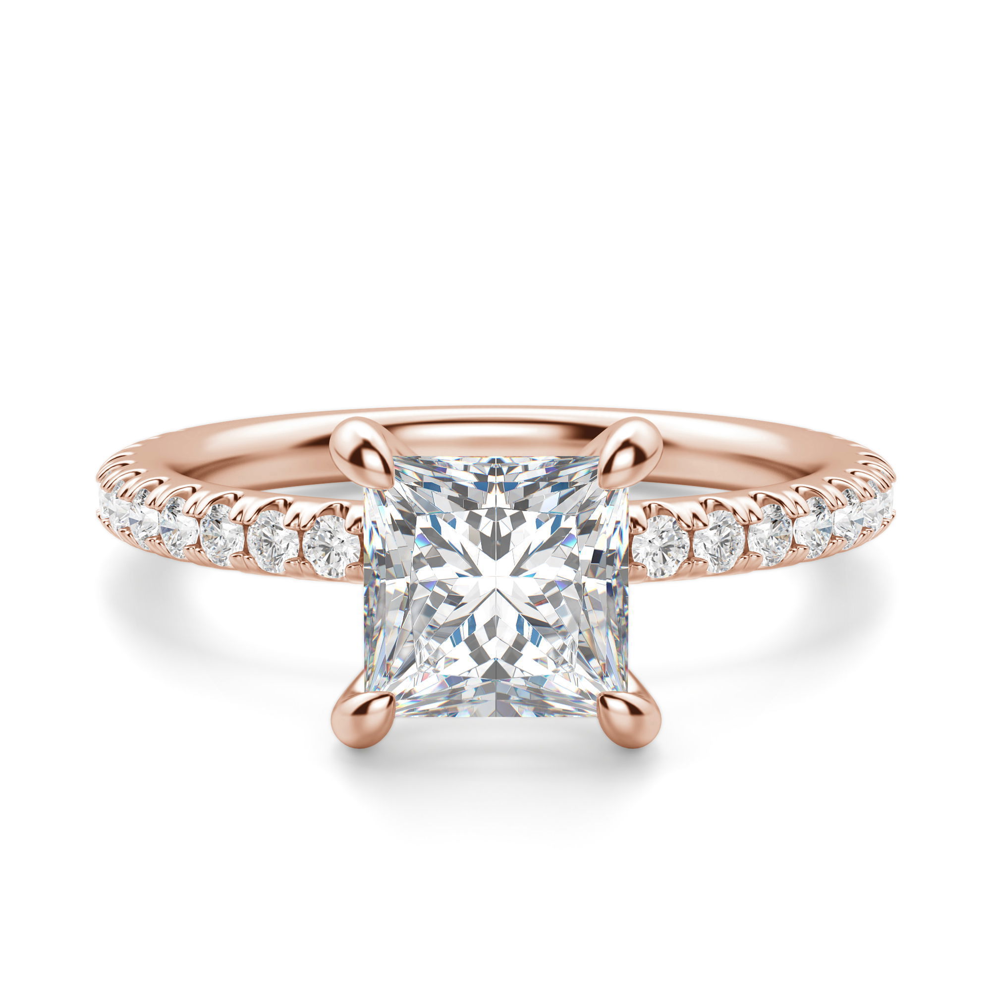 Arezzo Accented Princess Cut Engagement Ring