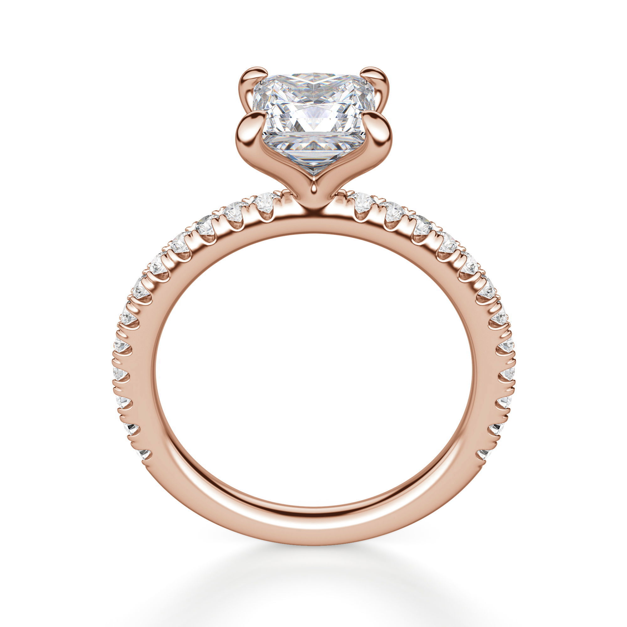 Arezzo Accented Princess Cut Engagement Ring