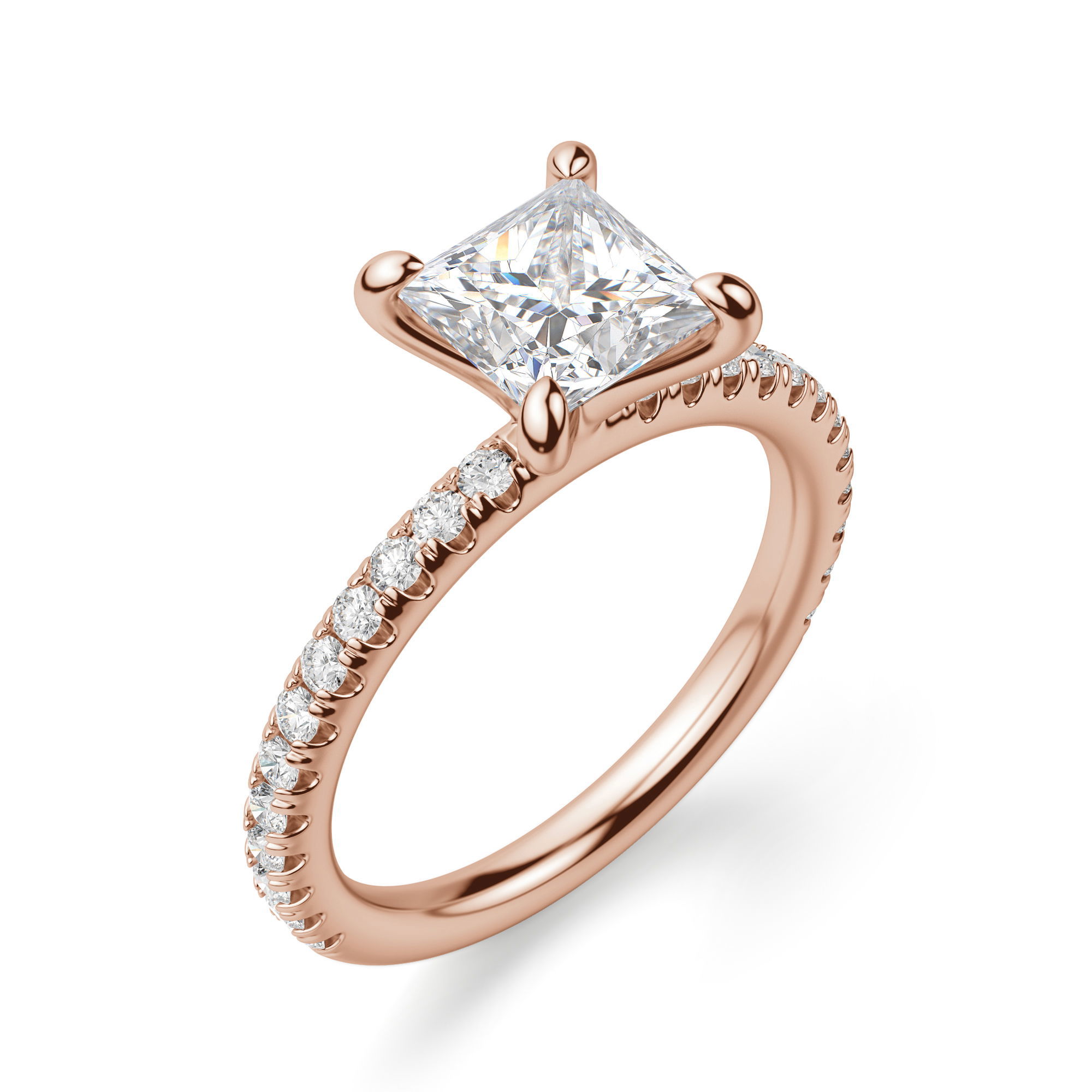 Arezzo Accented Princess Cut Engagement Ring