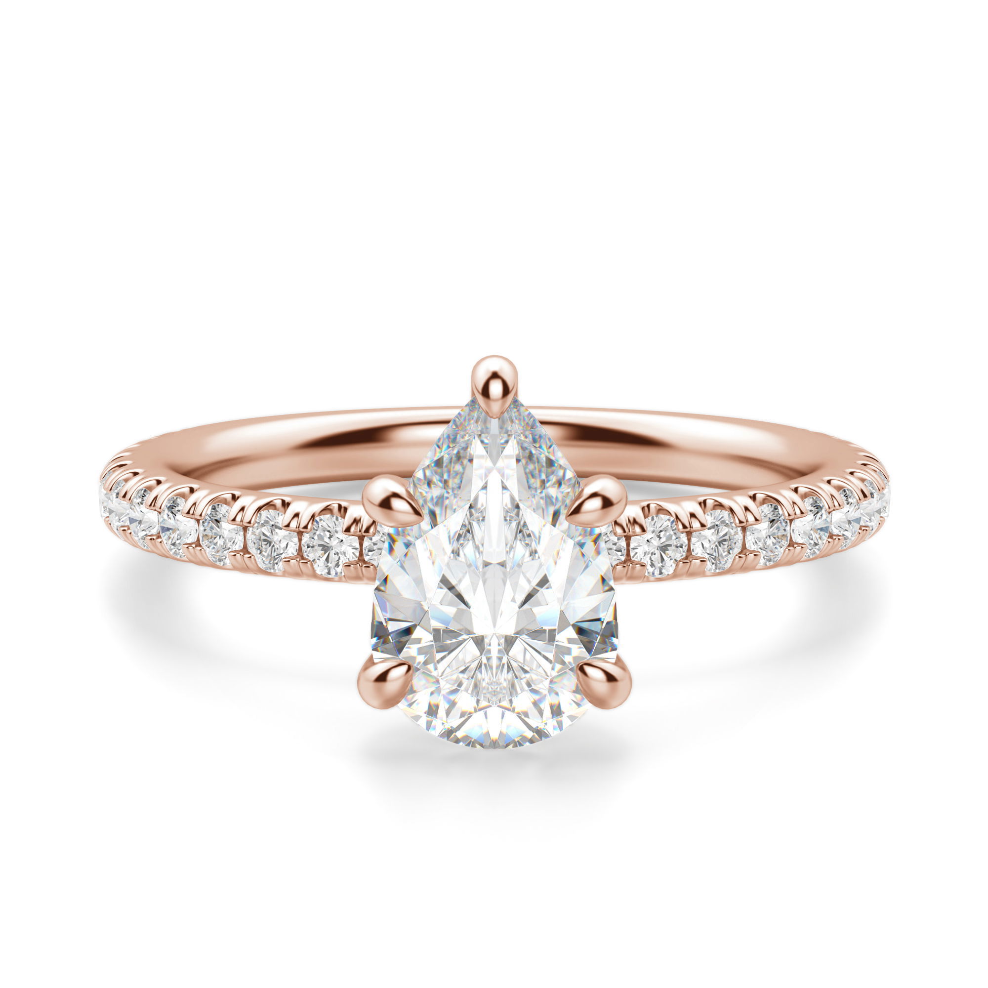 Arezzo Accented Pear Cut Engagement Ring