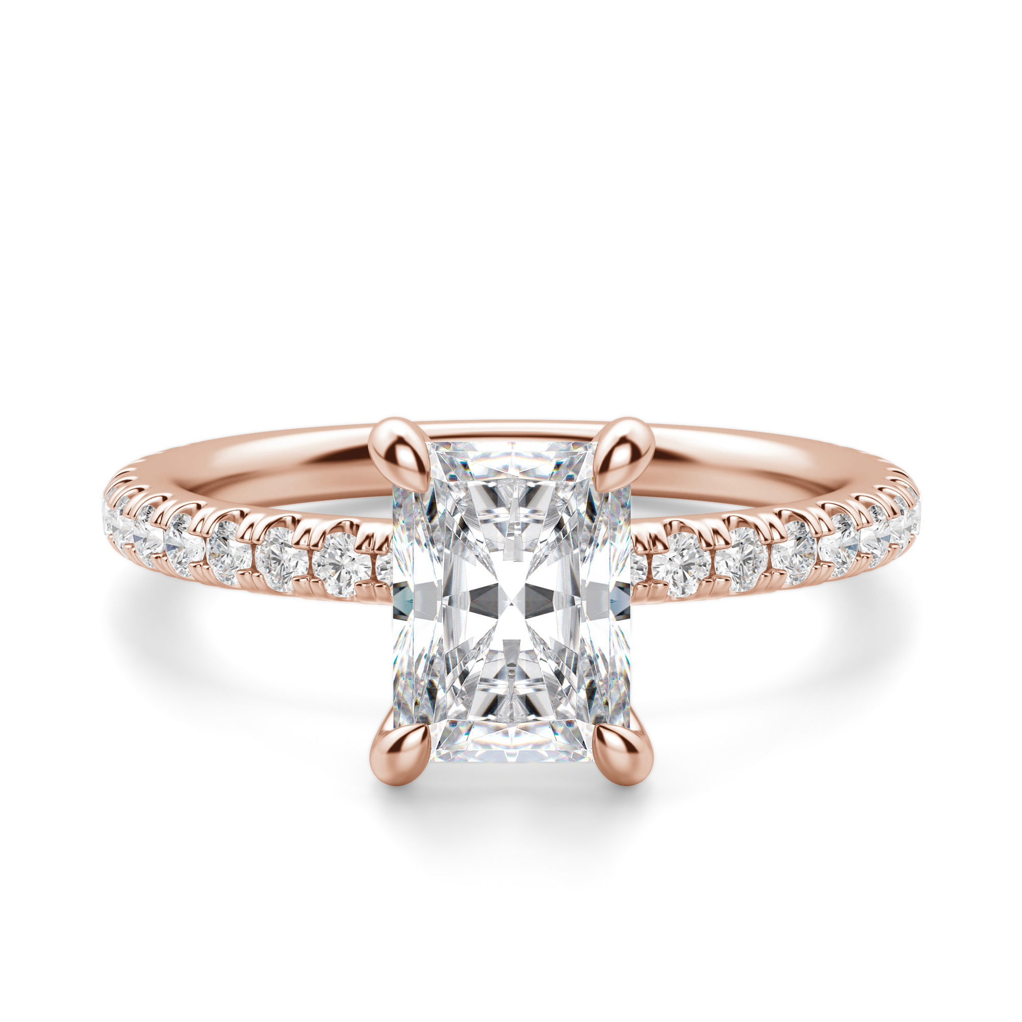 Arezzo Accented Radiant Cut Engagement Ring