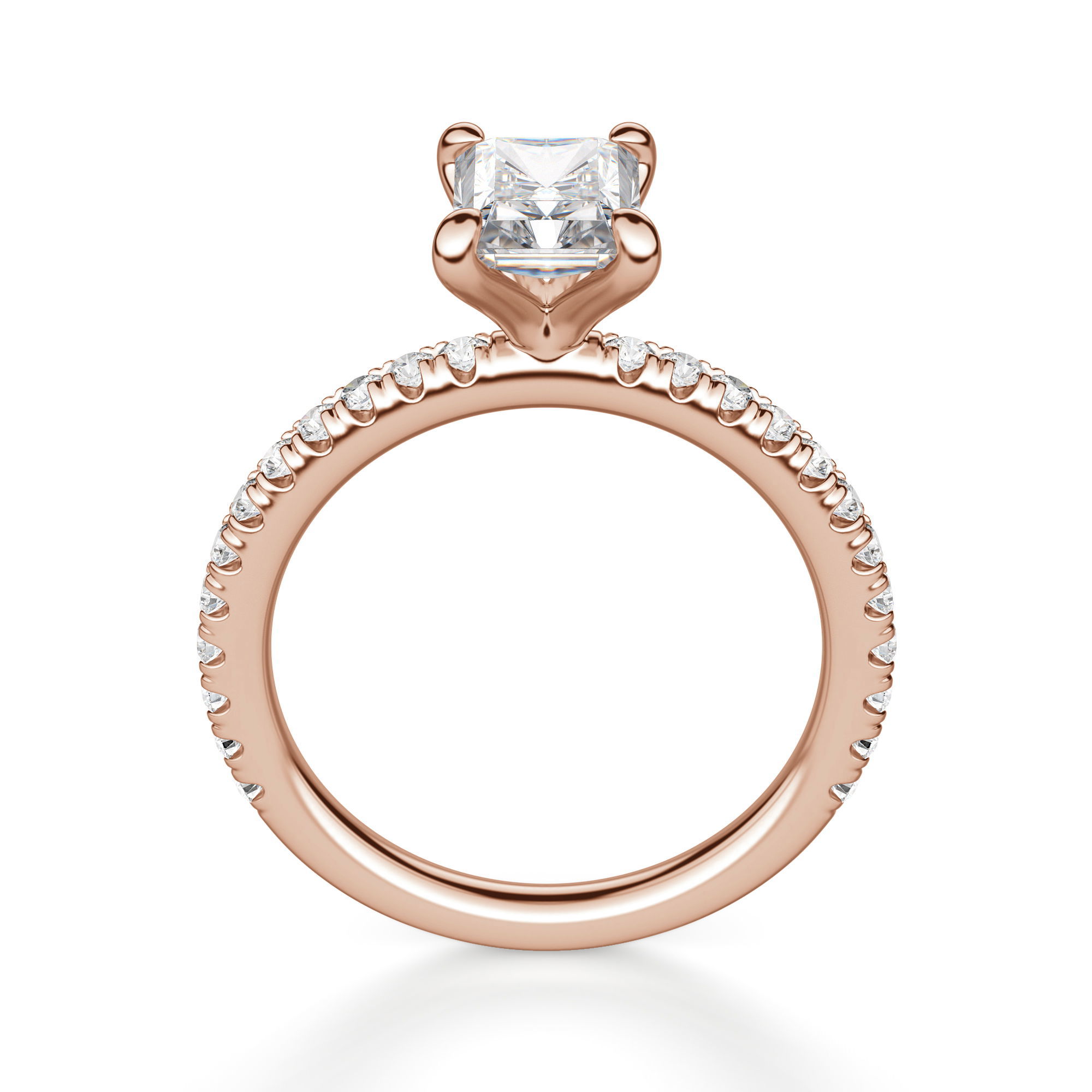 Arezzo Accented Radiant Cut Engagement Ring