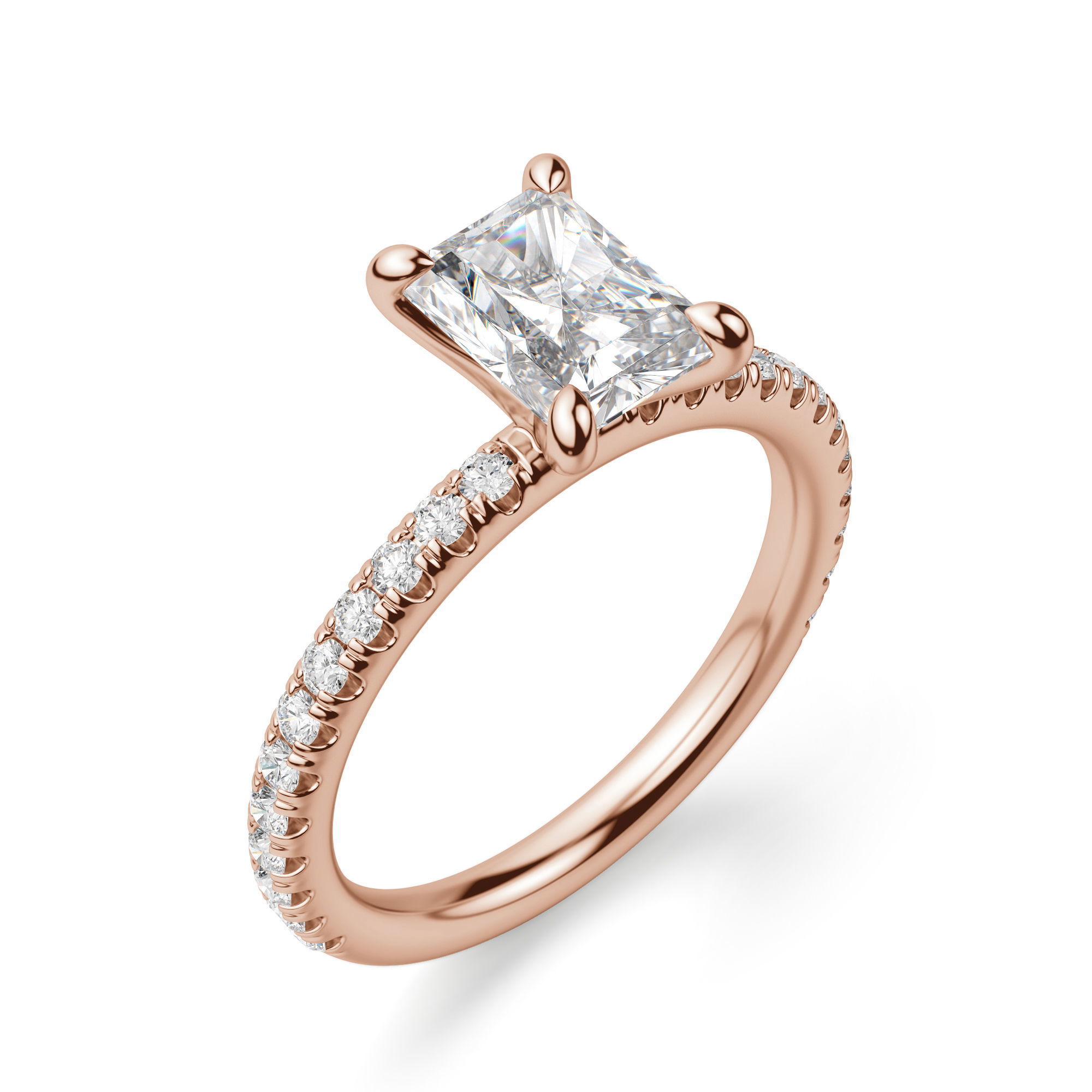 Arezzo Accented Radiant Cut Engagement Ring