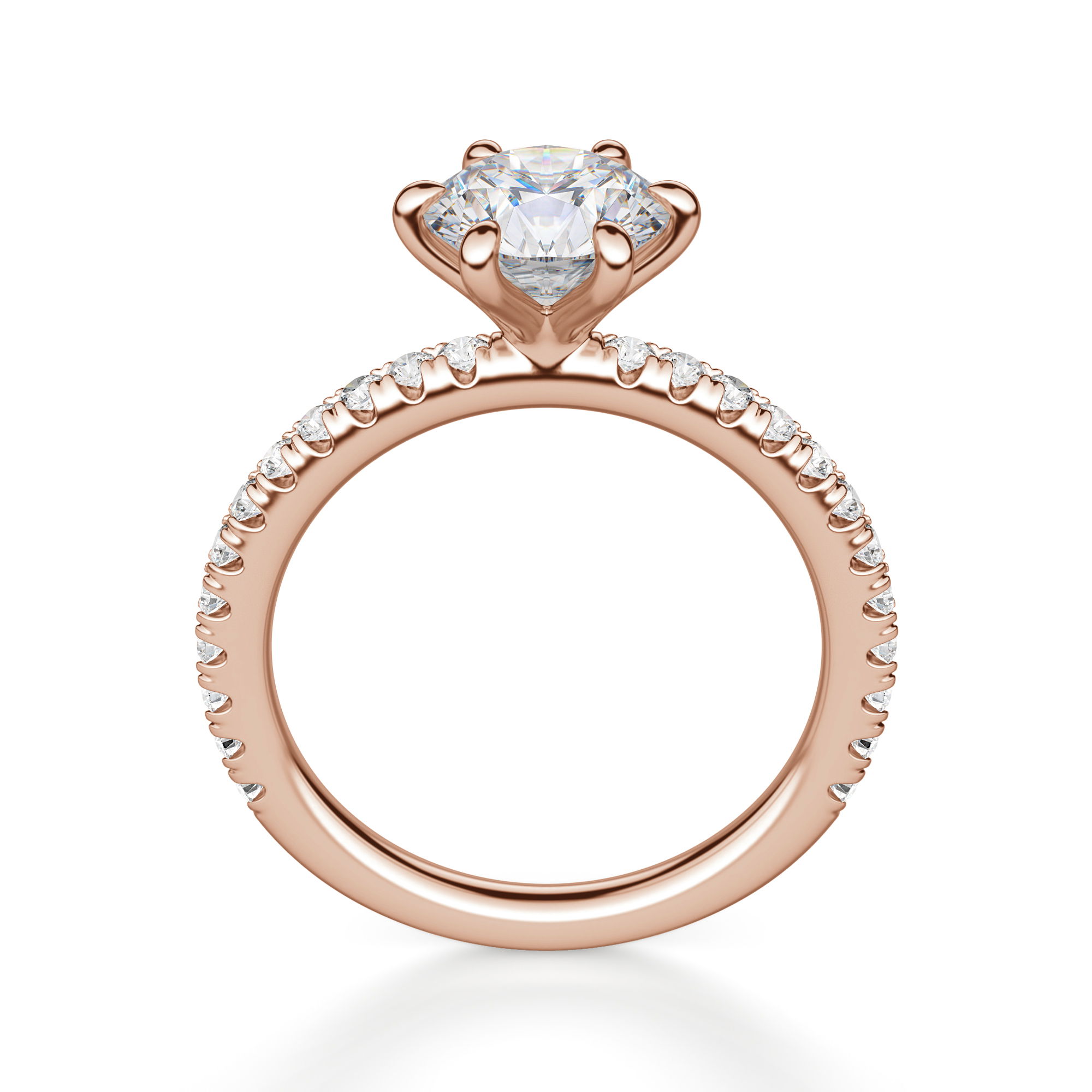 Arezzo Accented Round Cut Engagement Ring